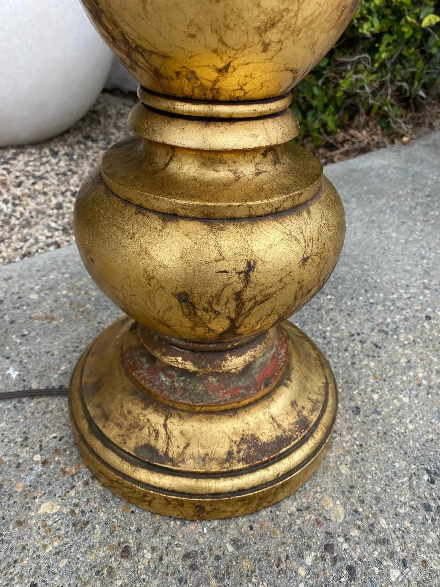 Vintage Gold Leaf Lamp Lamps - a Pair - 12