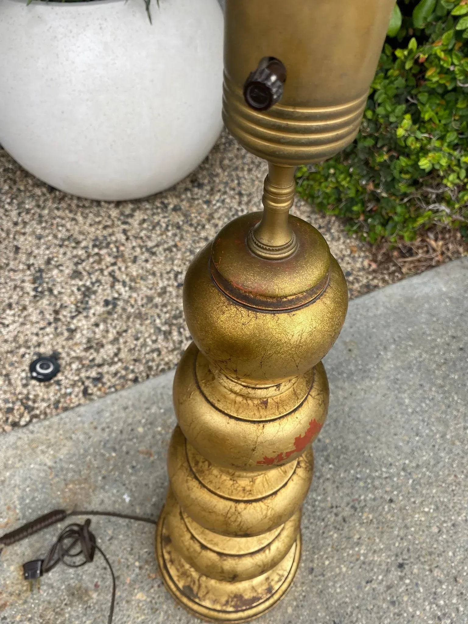 Vintage Gold Leaf Lamp Lamps - a Pair - 5