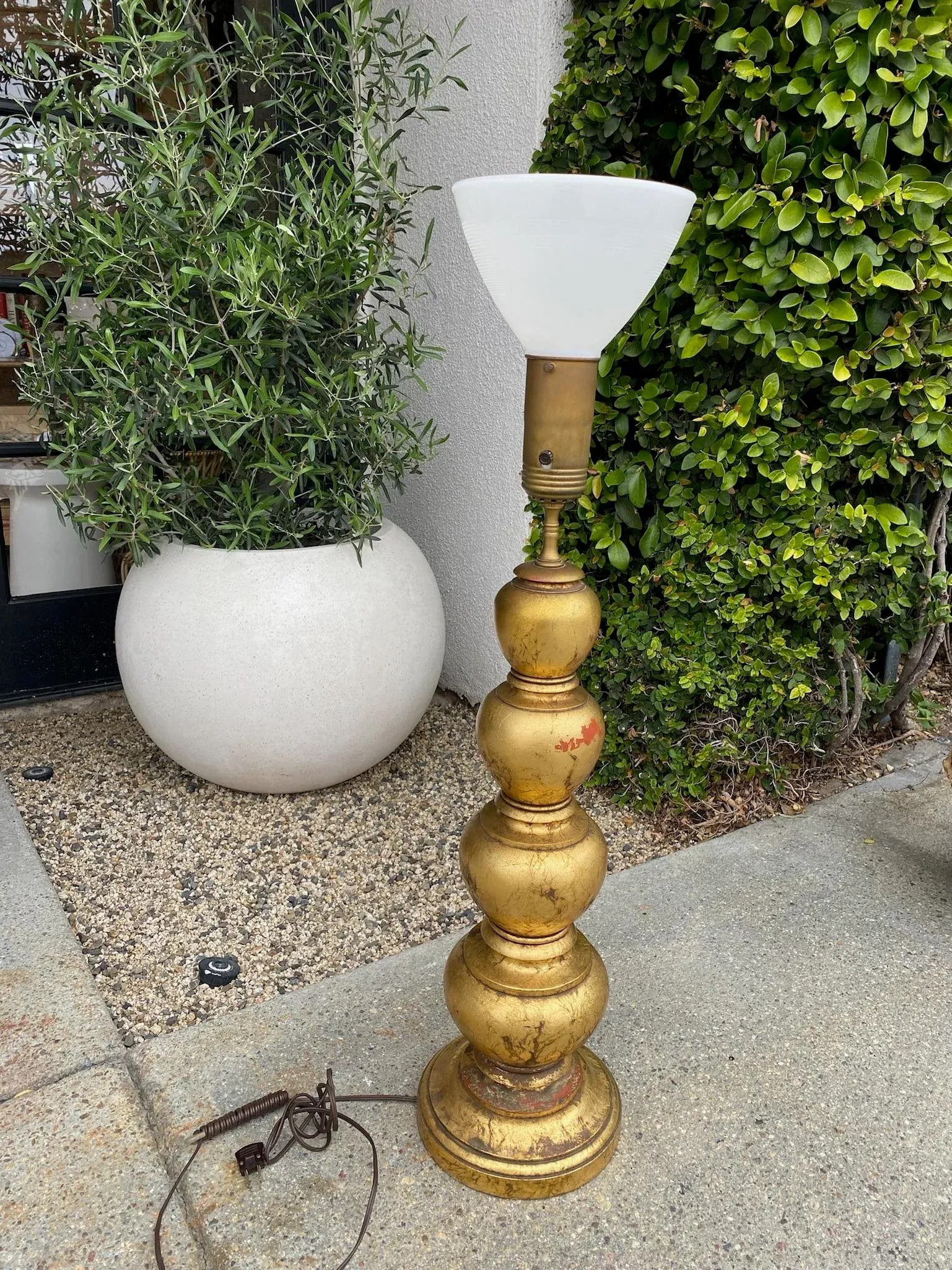Vintage Gold Leaf Lamp Lamps - a Pair - 8