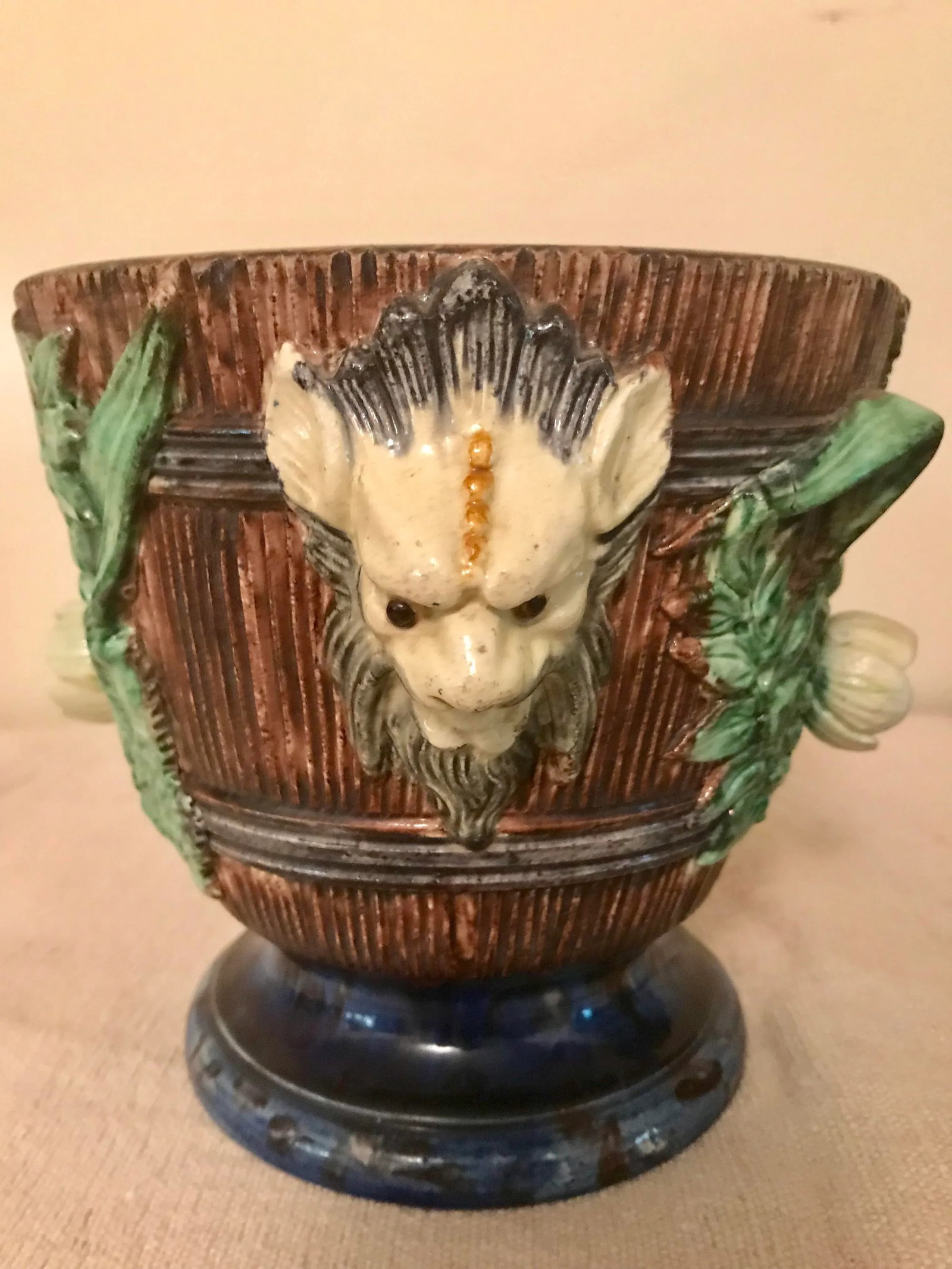 19th Century French Majolica Jardinieres - a Pair - 2