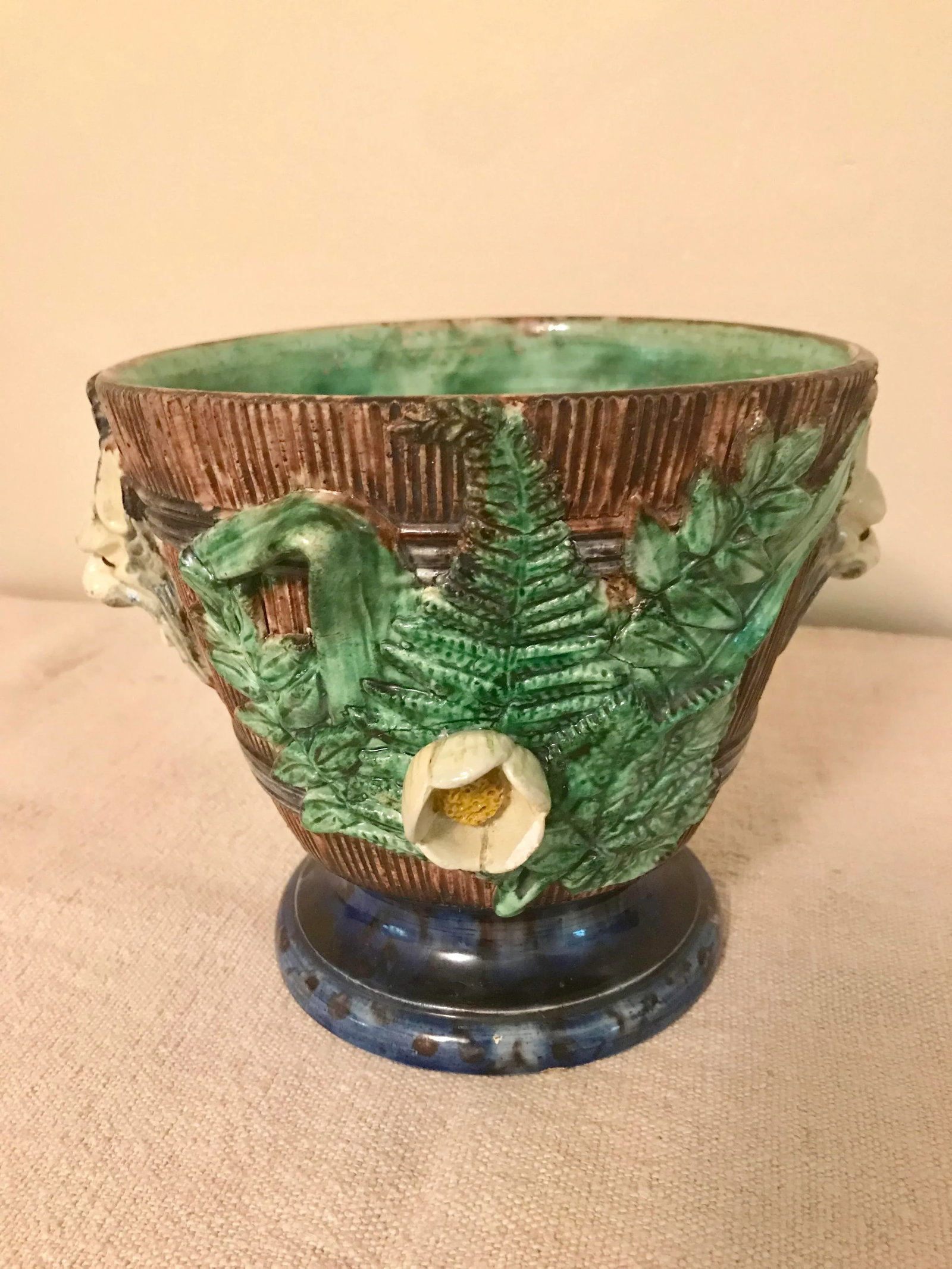 19th Century French Majolica Jardinieres - a Pair - 3