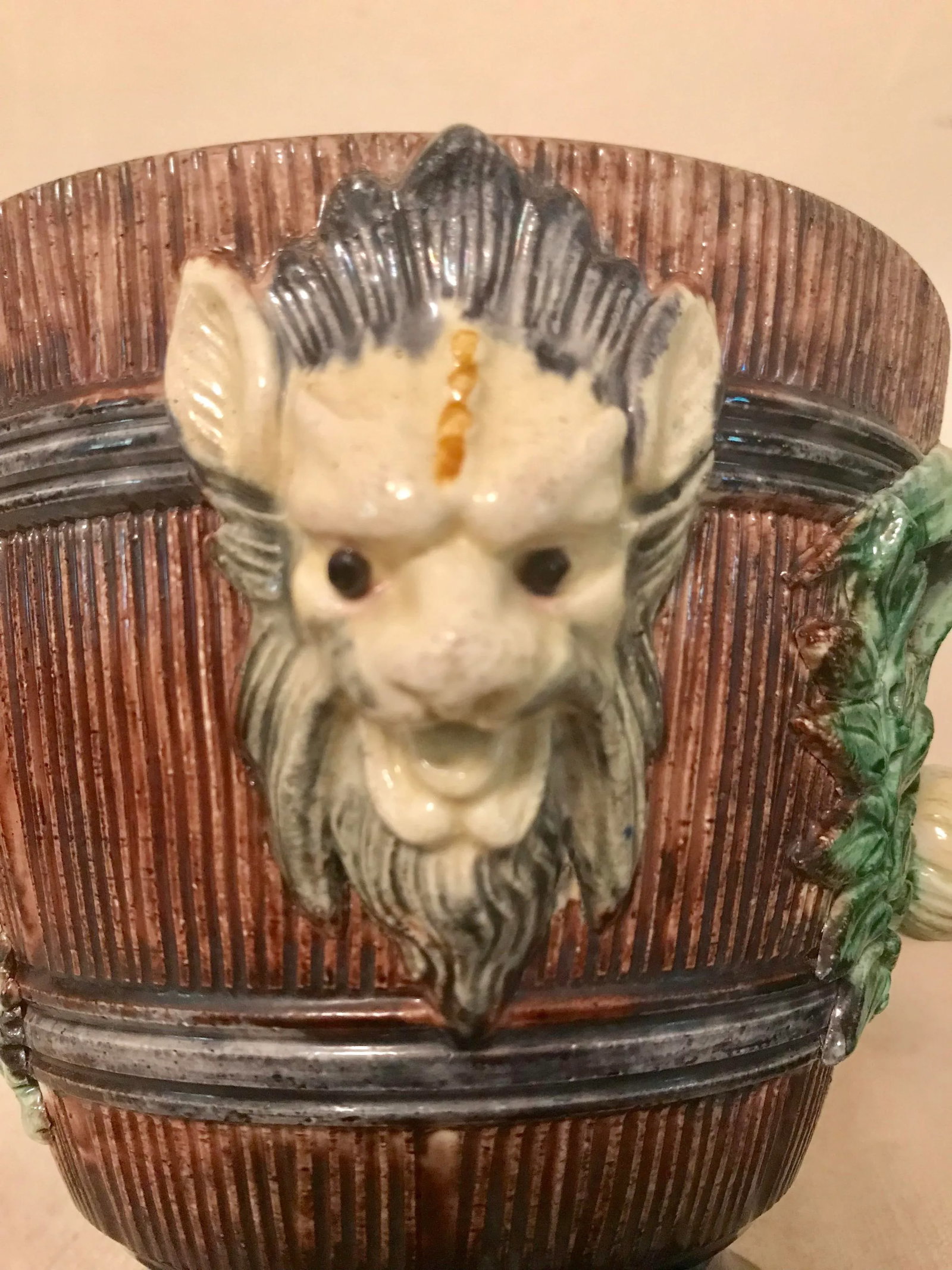 19th Century French Majolica Jardinieres - a Pair - 6