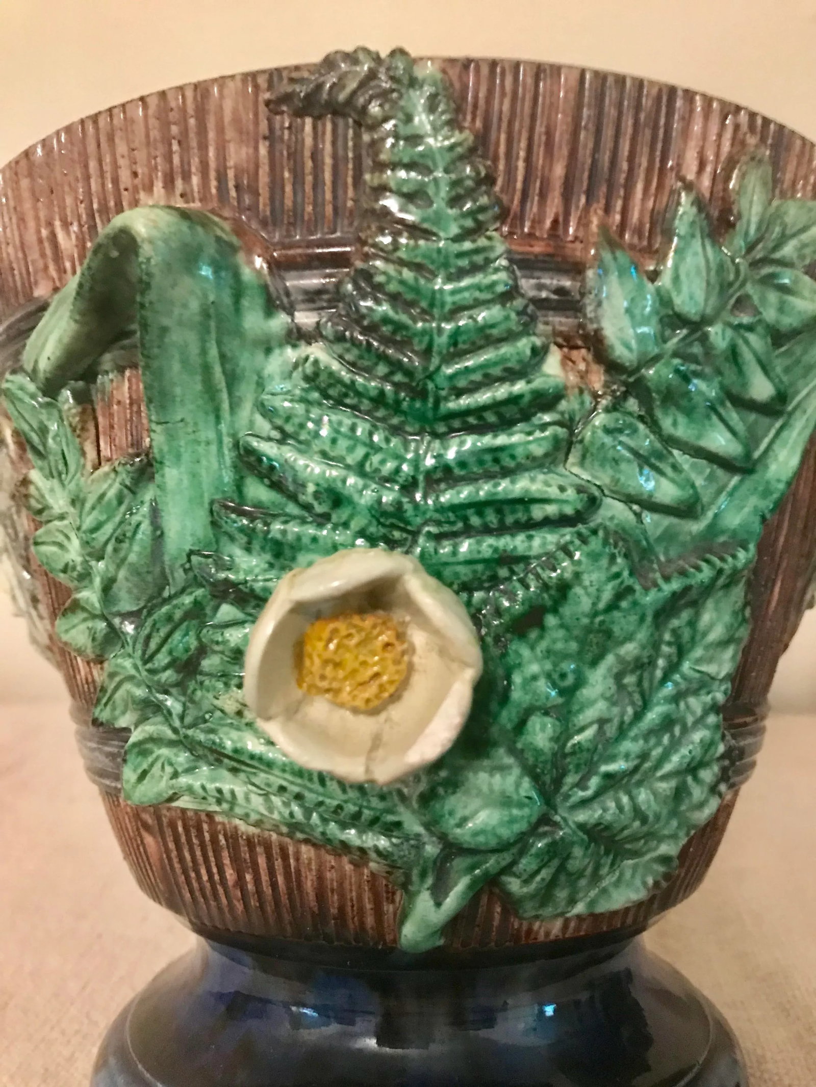 19th Century French Majolica Jardinieres - a Pair - 7