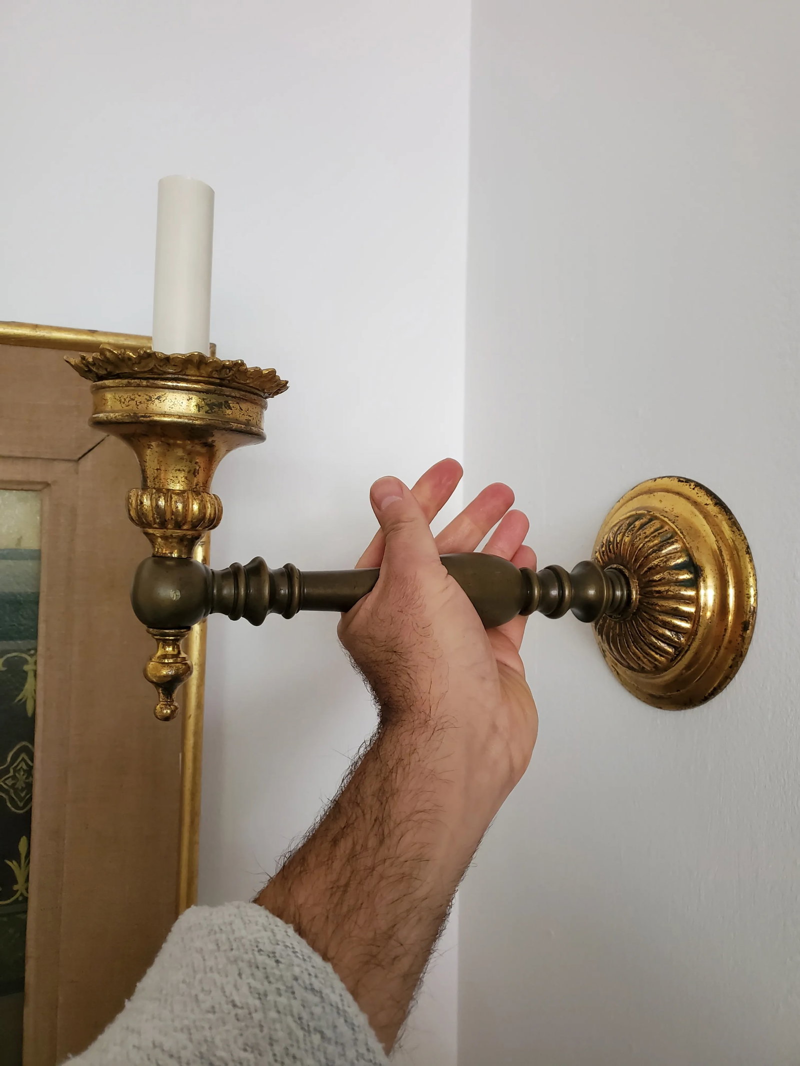 Pair Late 19th Century Antique English Regency Bronze Sconces Wall Lights - 5
