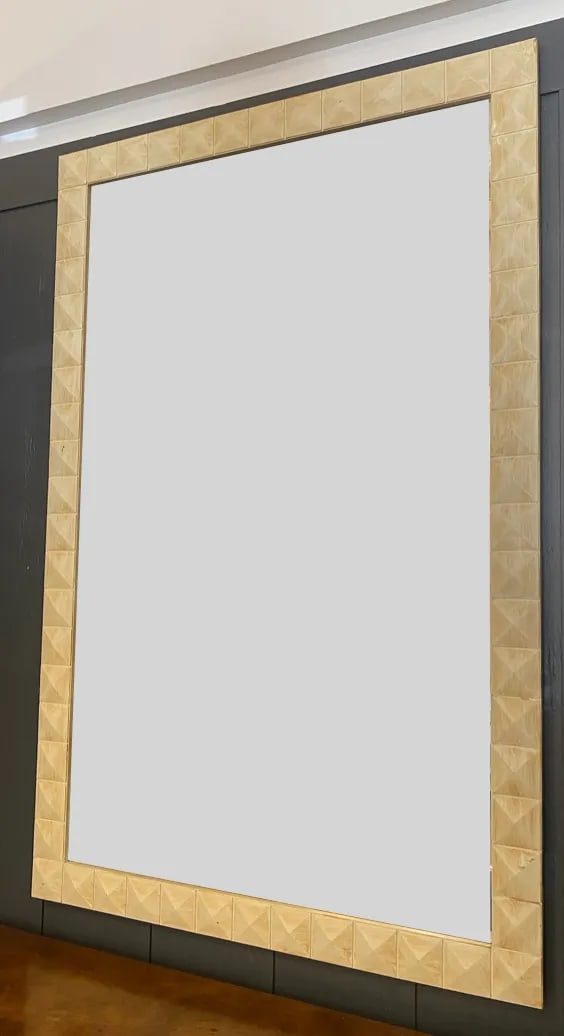 Vintage Raised Panel Modern Mirror With Faux Finish - 5