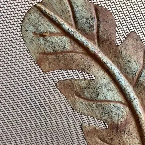 1940s Art Nouveau Style Wrought Iron Palm Leaf Design Firescreen - 2