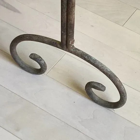 1940s Art Nouveau Style Wrought Iron Palm Leaf Design Firescreen - 7