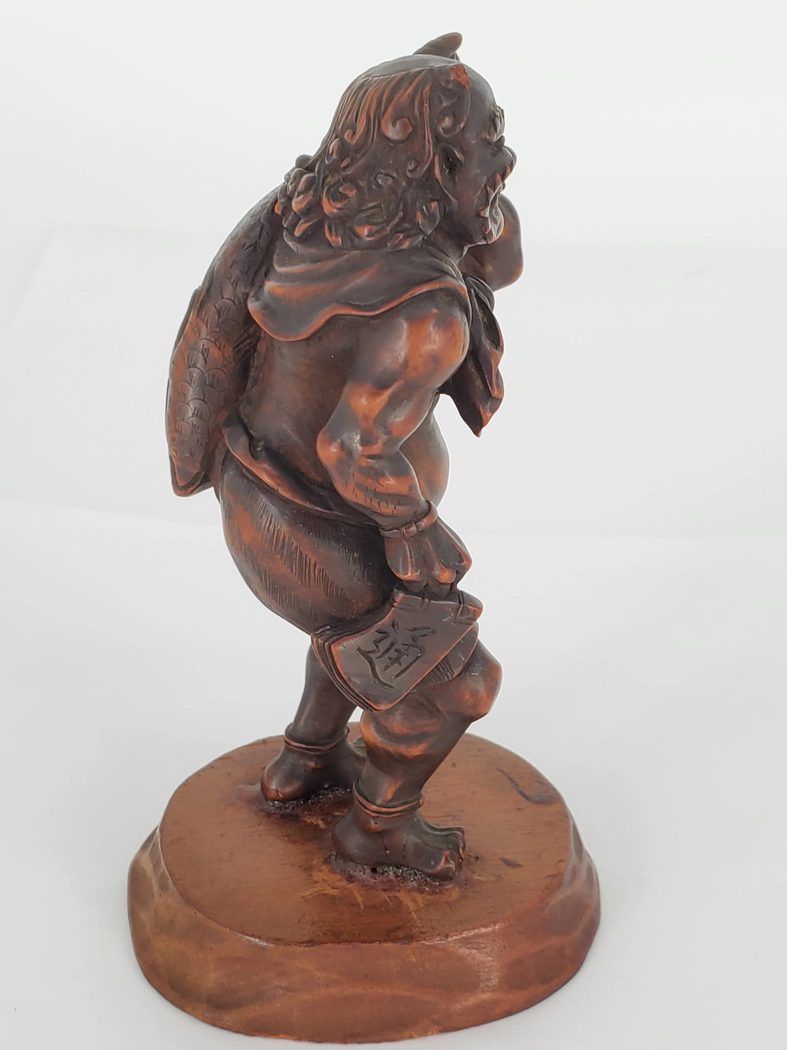 Early 20th Century Japanese Oni Wood Carving Okimono Demon Figure Fish Sculpture Meiji Period - 2