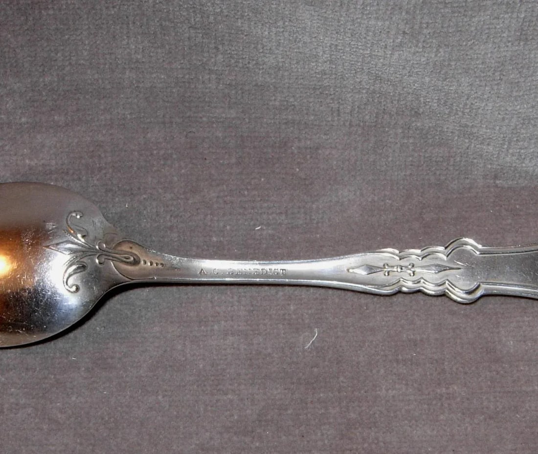 Mid 19th Century A. C. Benedict Coin Silver Teaspoons- Set of 12 - 4