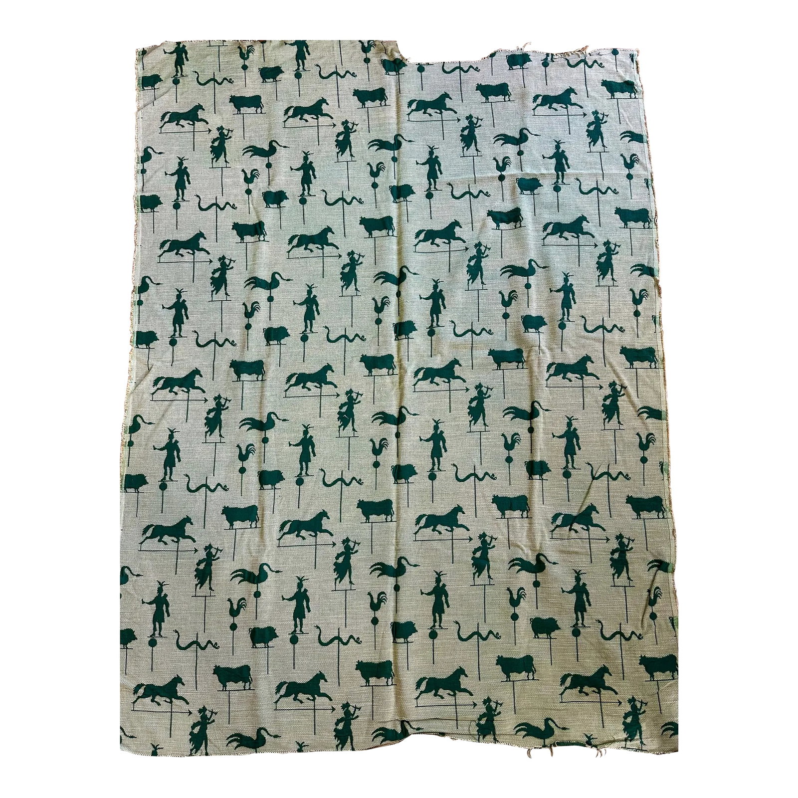 Antique Weathervane Pattern Woven Jacquard Fabric (1 of 9)