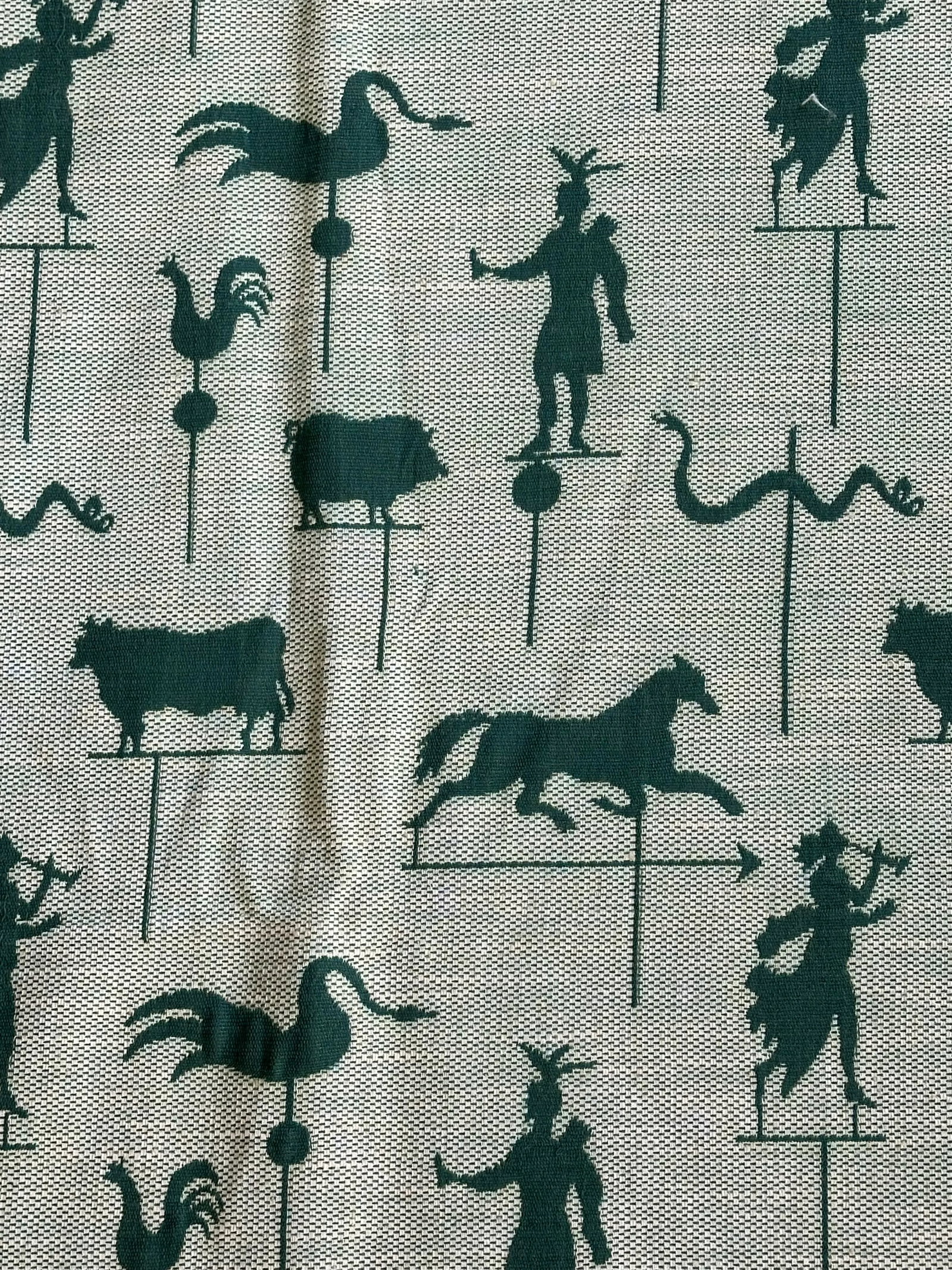 Antique Weathervane Pattern Woven Jacquard Fabric - 7