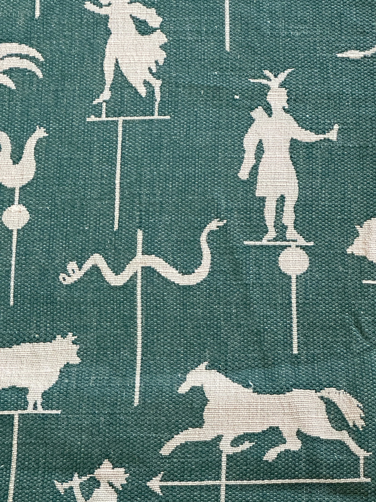 Antique Weathervane Pattern Woven Jacquard Fabric - 8