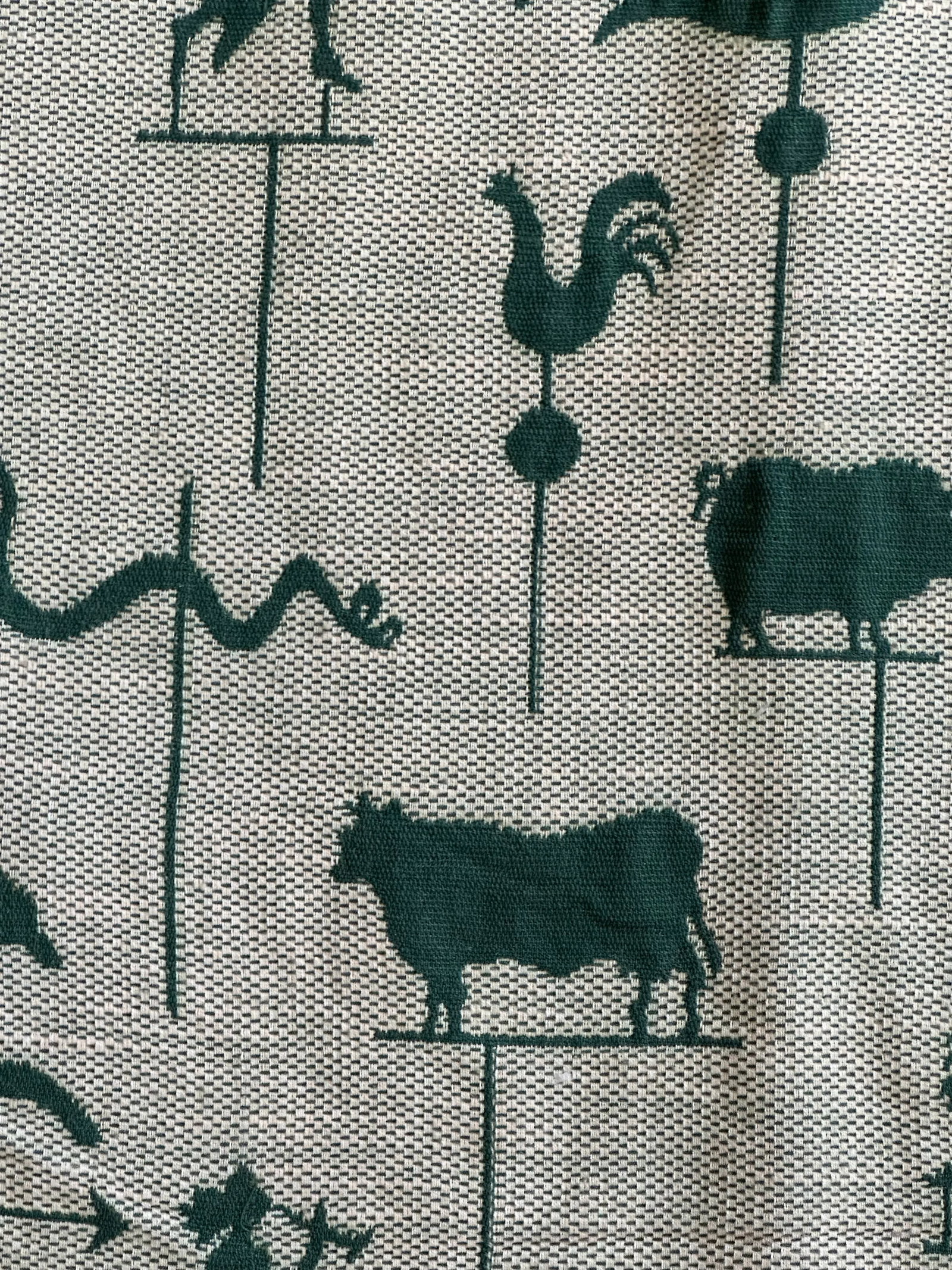 Antique Weathervane Pattern Woven Jacquard Fabric - 9