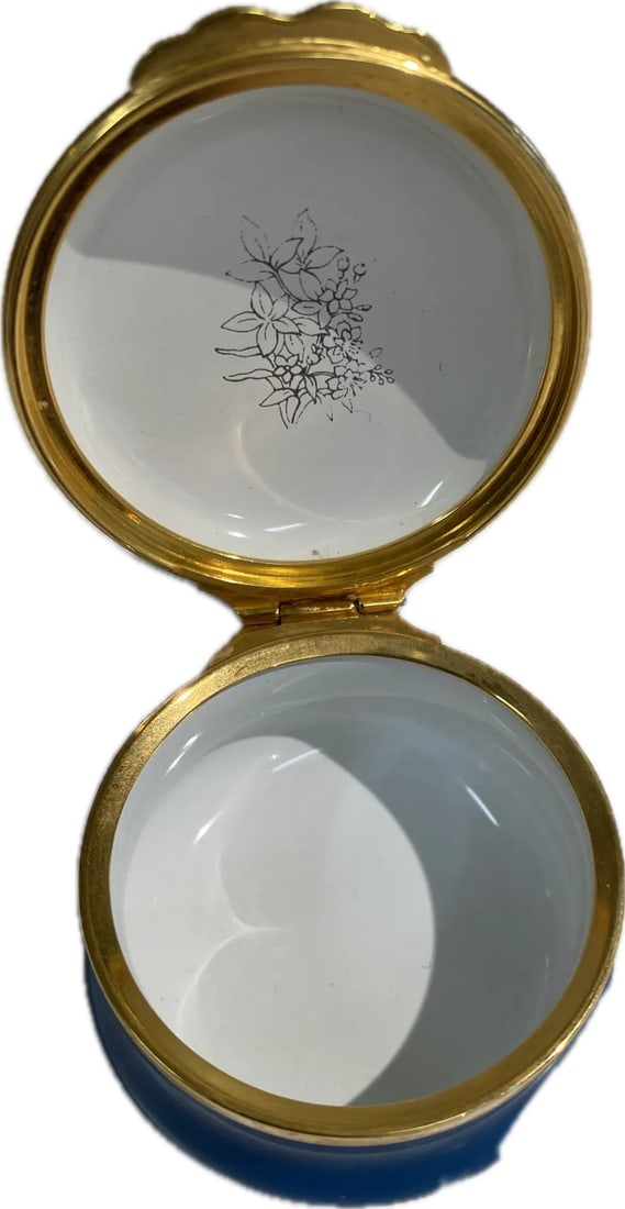 1980s Vintage Halcyon Days Enamel Box "For You" - 2