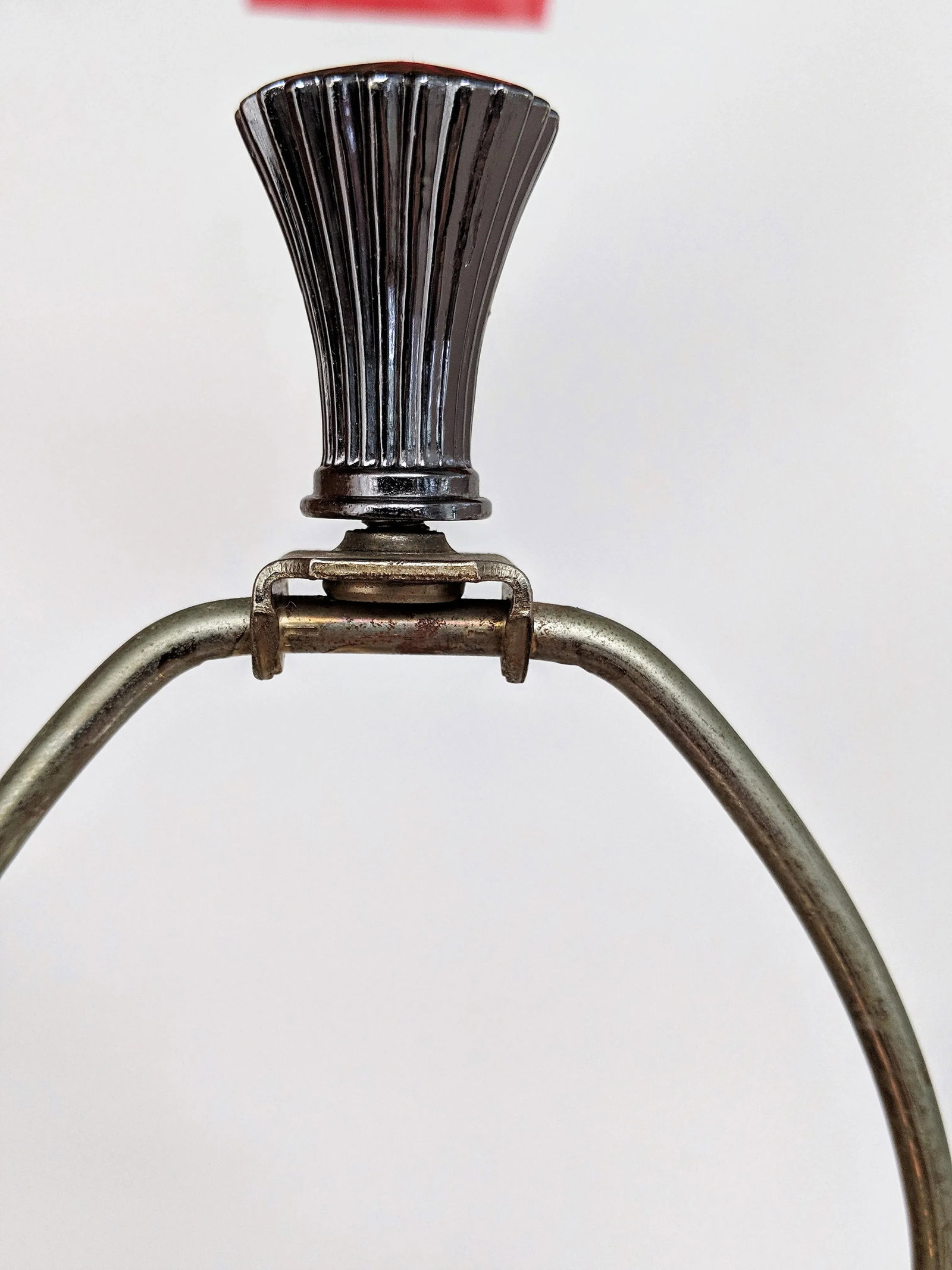Vintage 1970s Cream & Brown Ceramic Table Lamp - 12