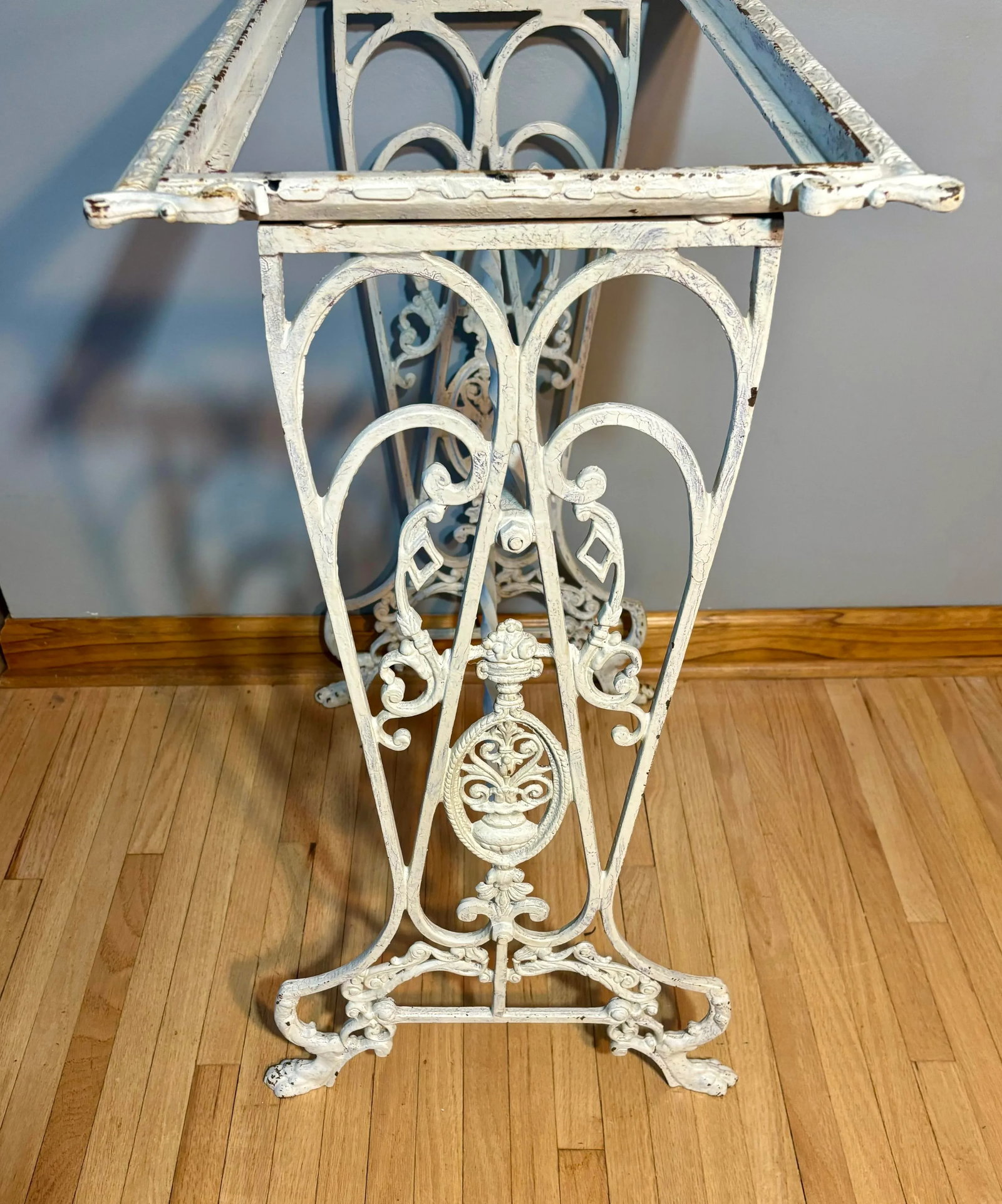 Early 20th Century Victorian French Wrought Iron Plant Stand Base Ornate - 2