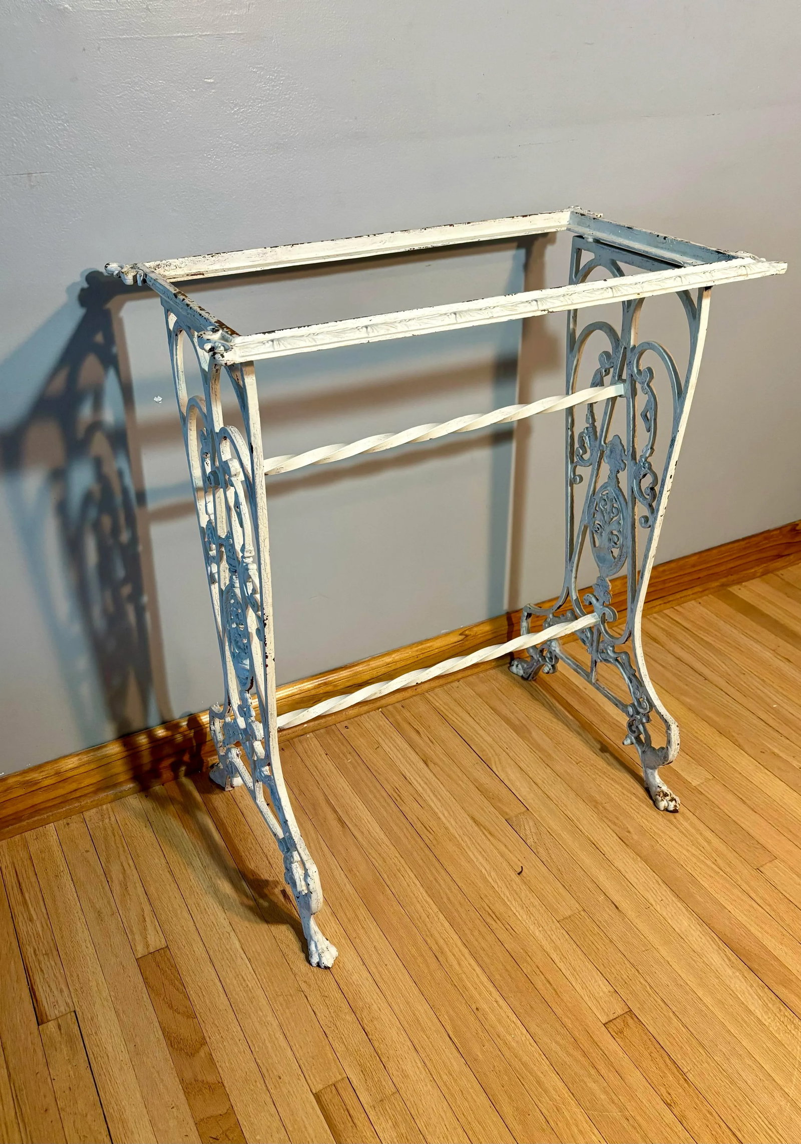 Early 20th Century Victorian French Wrought Iron Plant Stand Base Ornate - 3