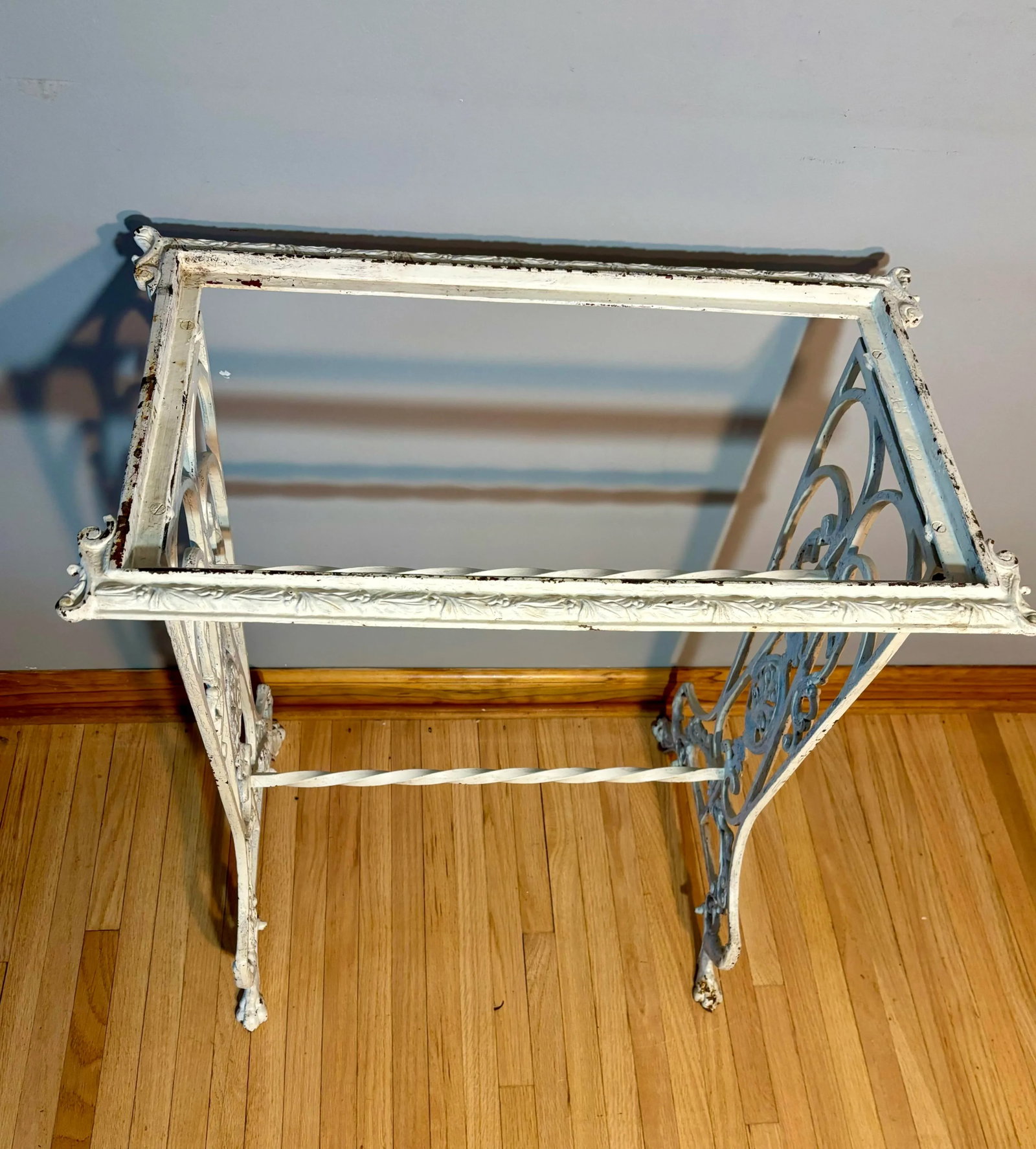 Early 20th Century Victorian French Wrought Iron Plant Stand Base Ornate - 4