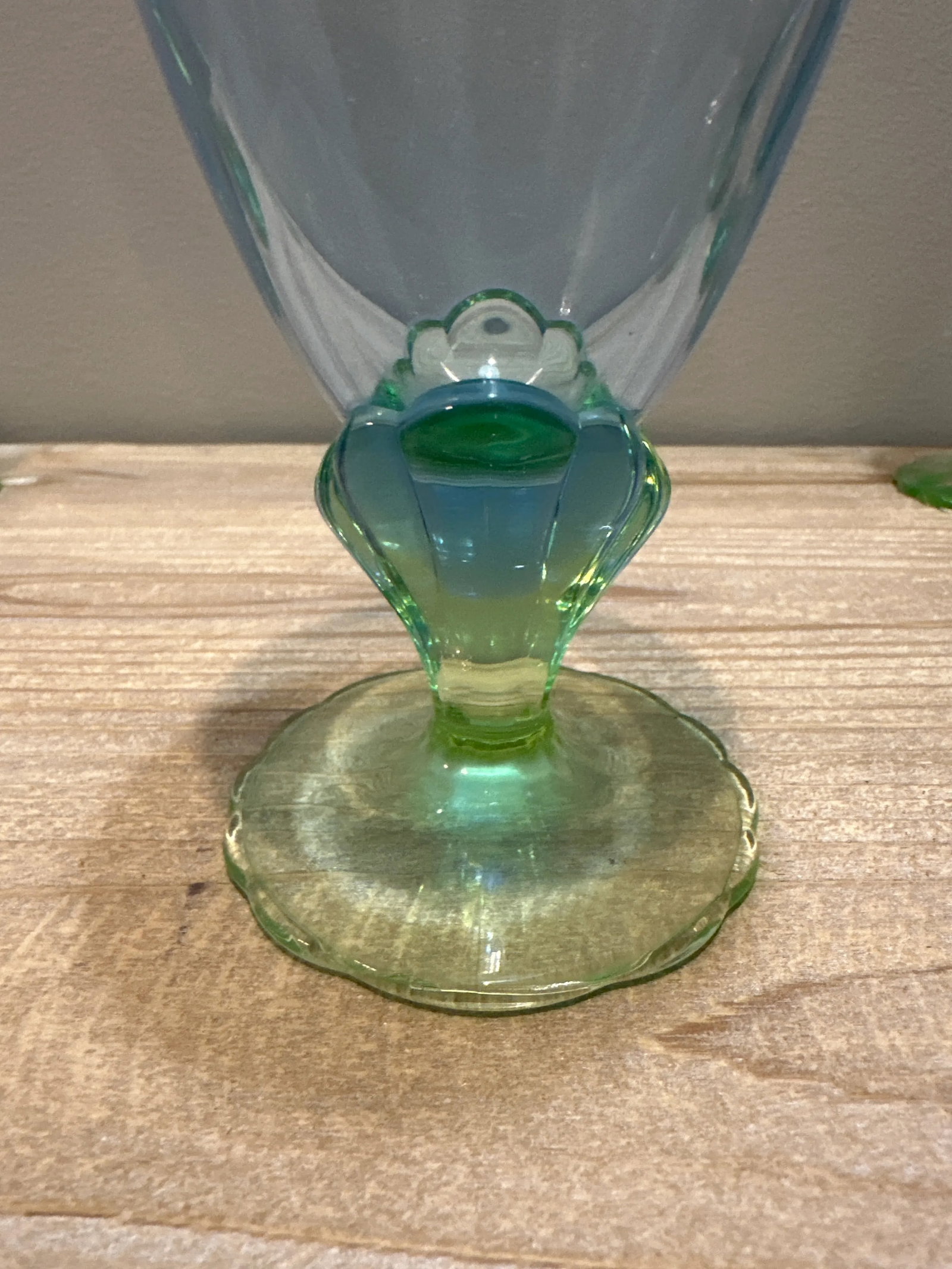 1960s Bormioli Rocco Bahia Blue & Green Footed Goblets- Set of 4 - 3