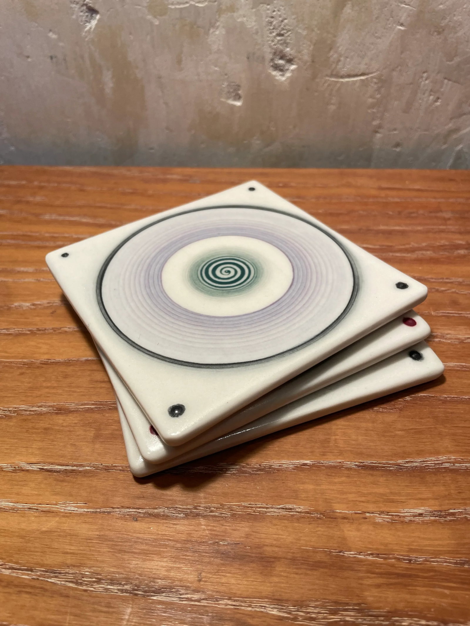 Wayne Bates Studio Pottery Coasters - Set of 3 - 3