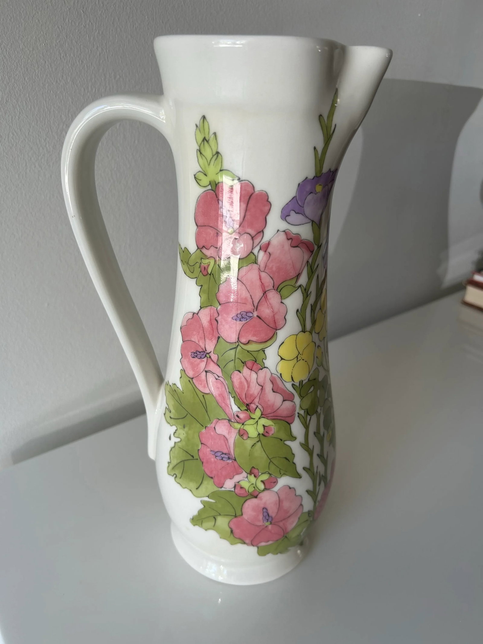 Mid Century Ceramic Floral Ernestine Pitcher - 5