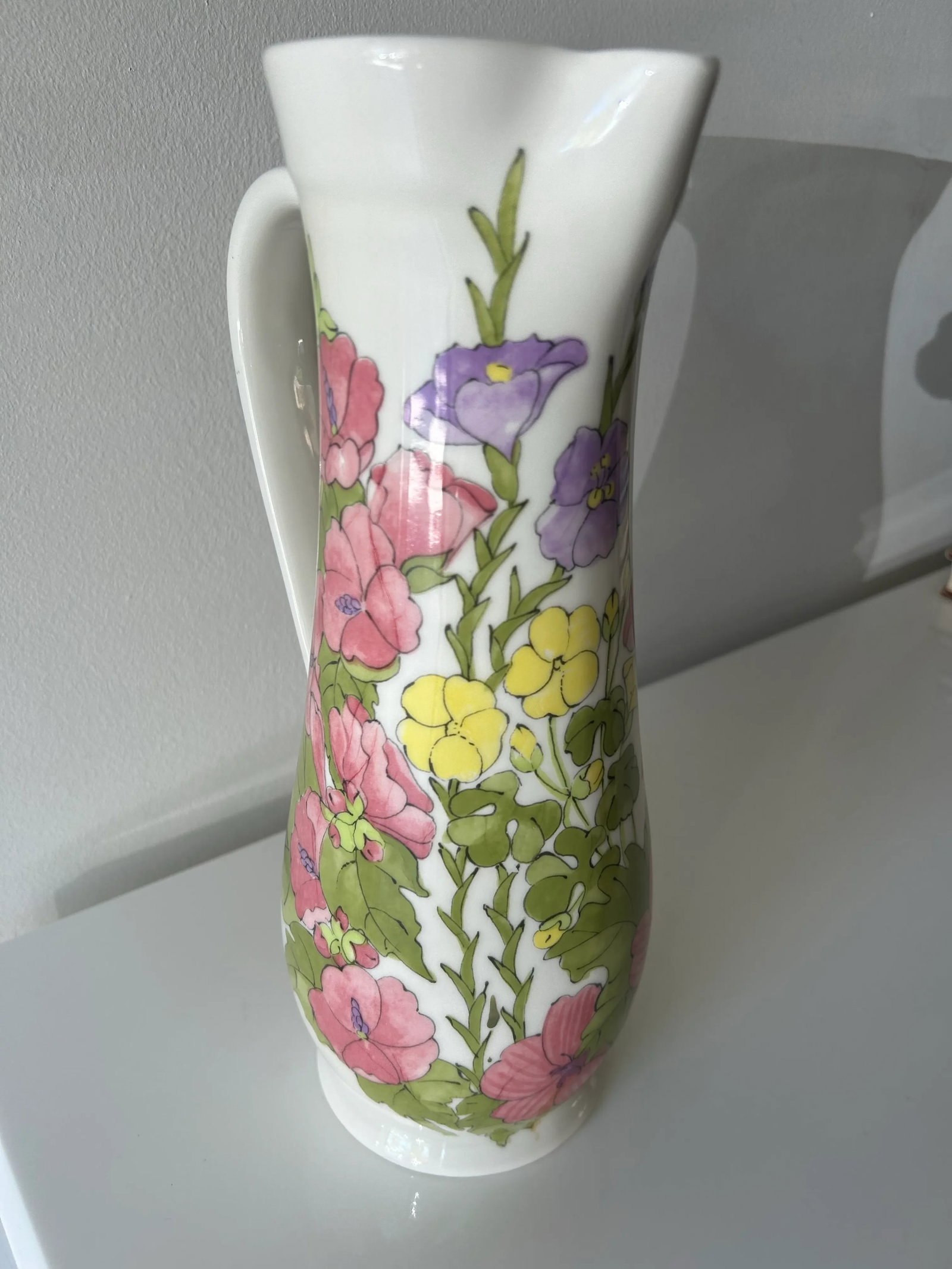 Mid Century Ceramic Floral Ernestine Pitcher - 6