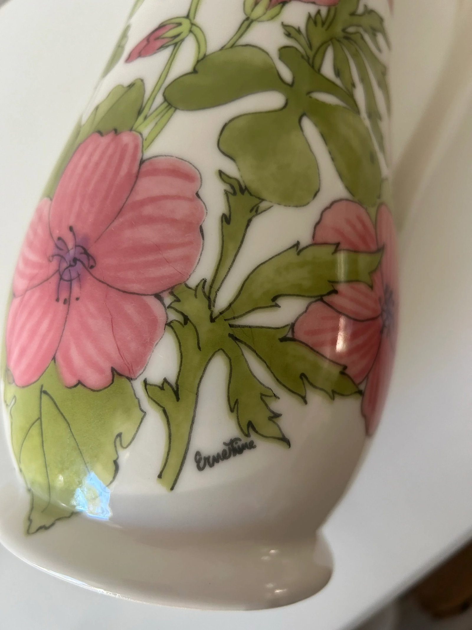 Mid Century Ceramic Floral Ernestine Pitcher - 8