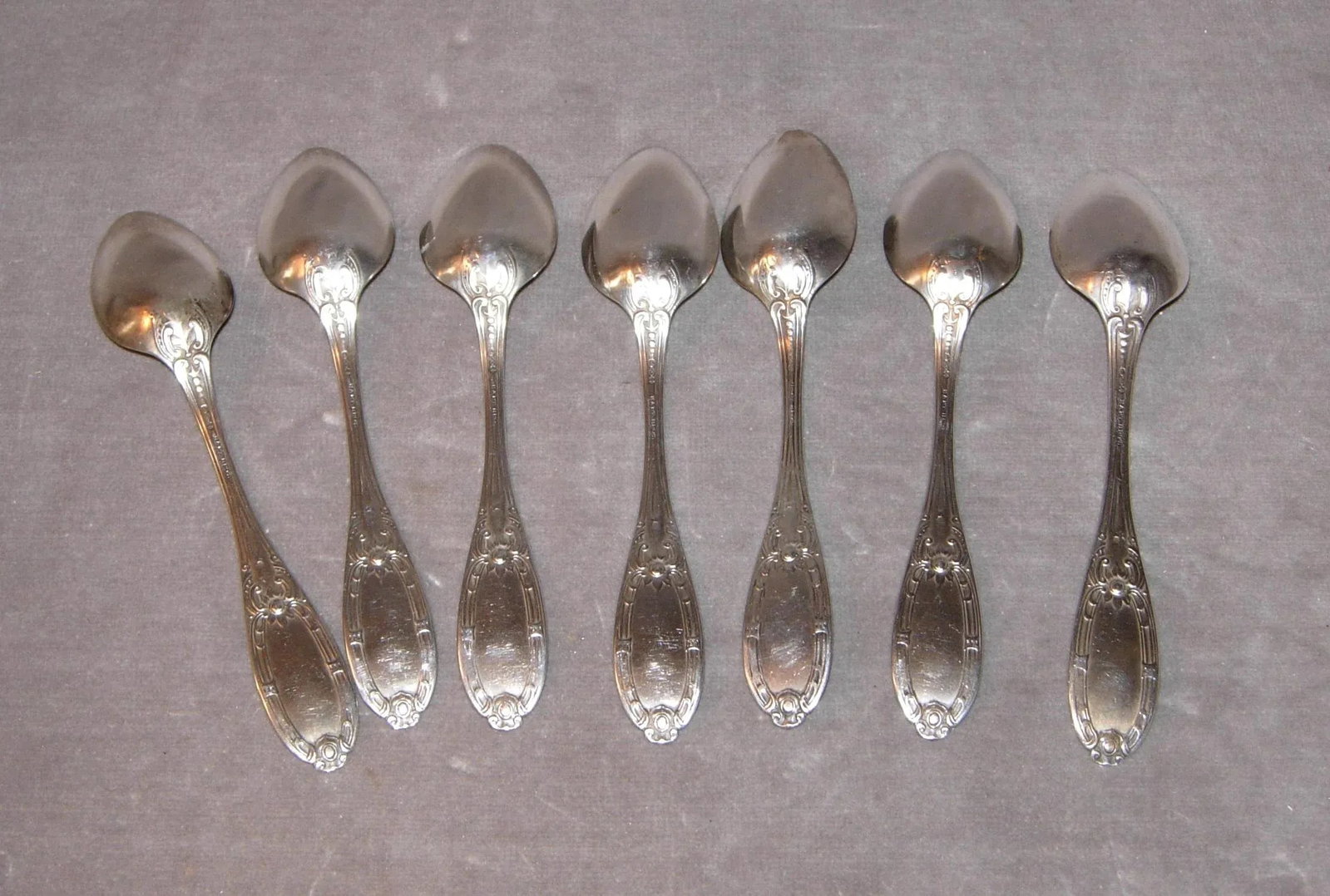 Late 19th Century Albert Coles Coin Silver Teaspoons- Set of 7 - 3