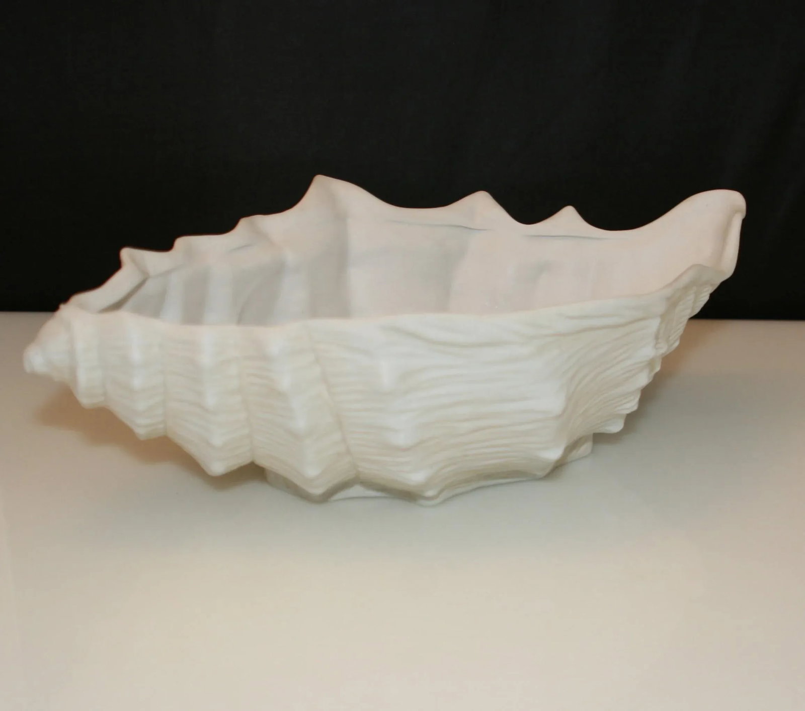Vintage Fine Porcelain White Conch Shell Vide Poche Bowl - 3