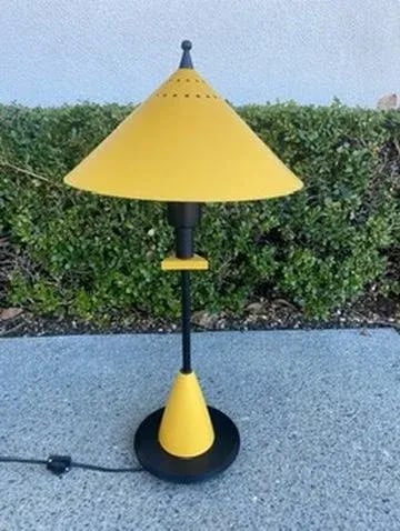 1980's Be-Yang Yellow Post Modern Memphis Milano Style Table Lamp - 2
