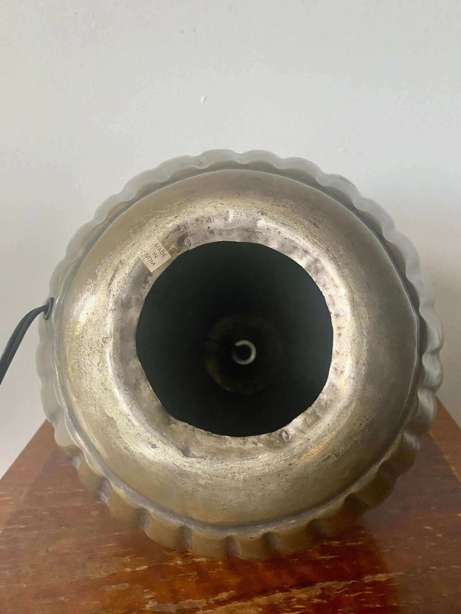 1970s Ribbed Melon Ball Table Lamp - 11