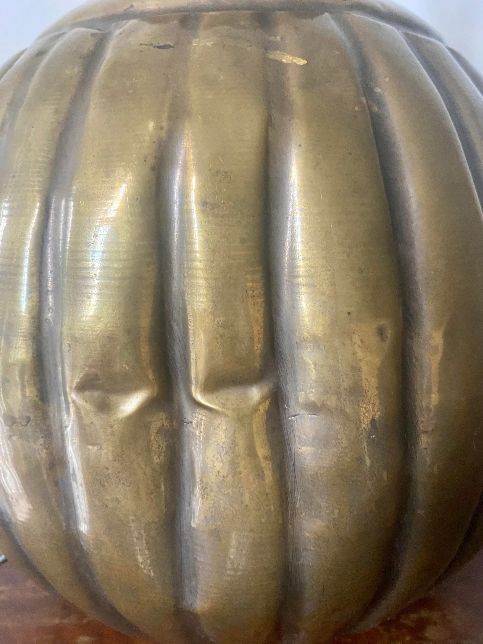 1970s Ribbed Melon Ball Table Lamp - 9