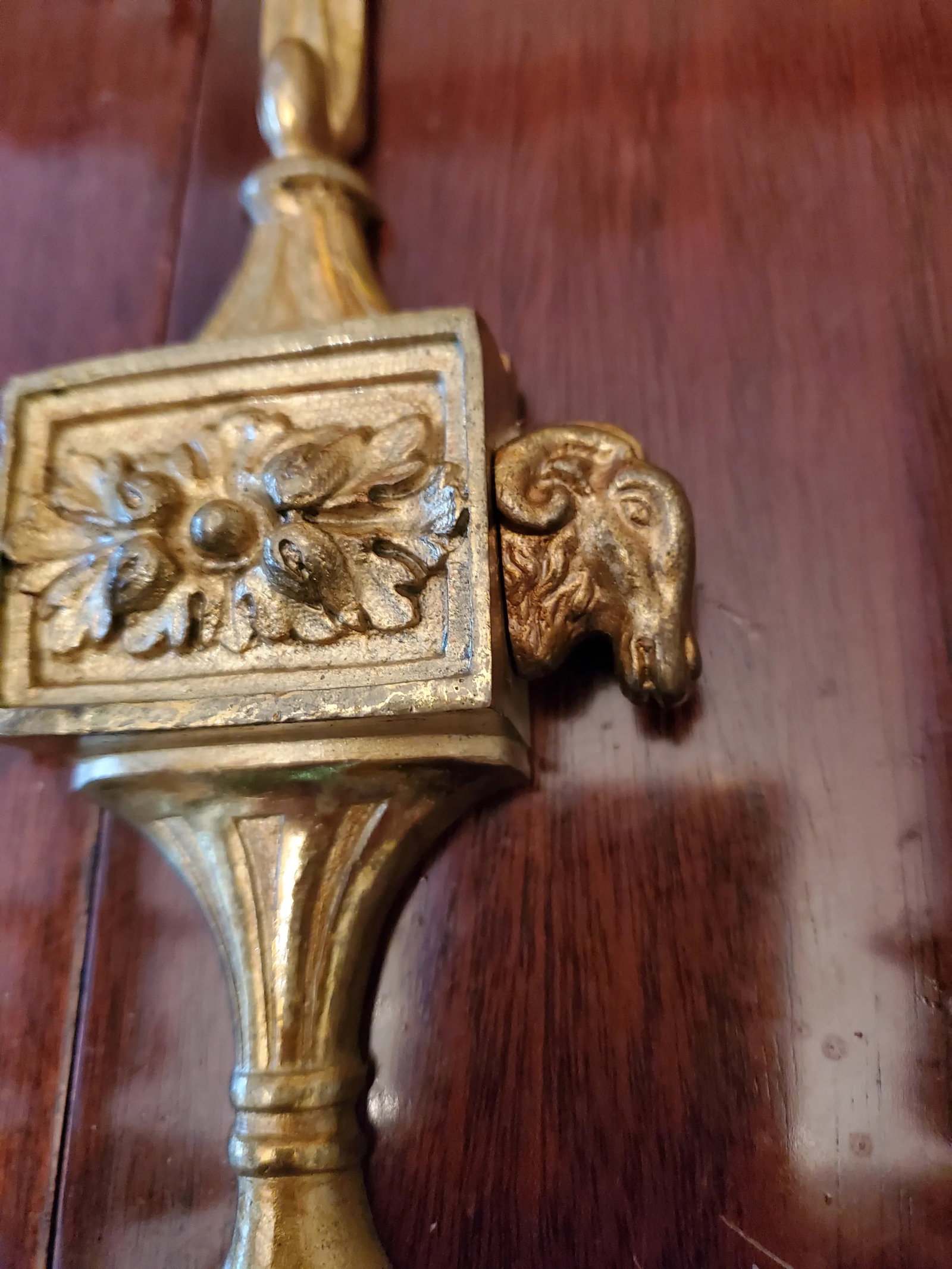 Antique Bronze E F Caldwell Style Ram's Head Sconces - a Pair - 4