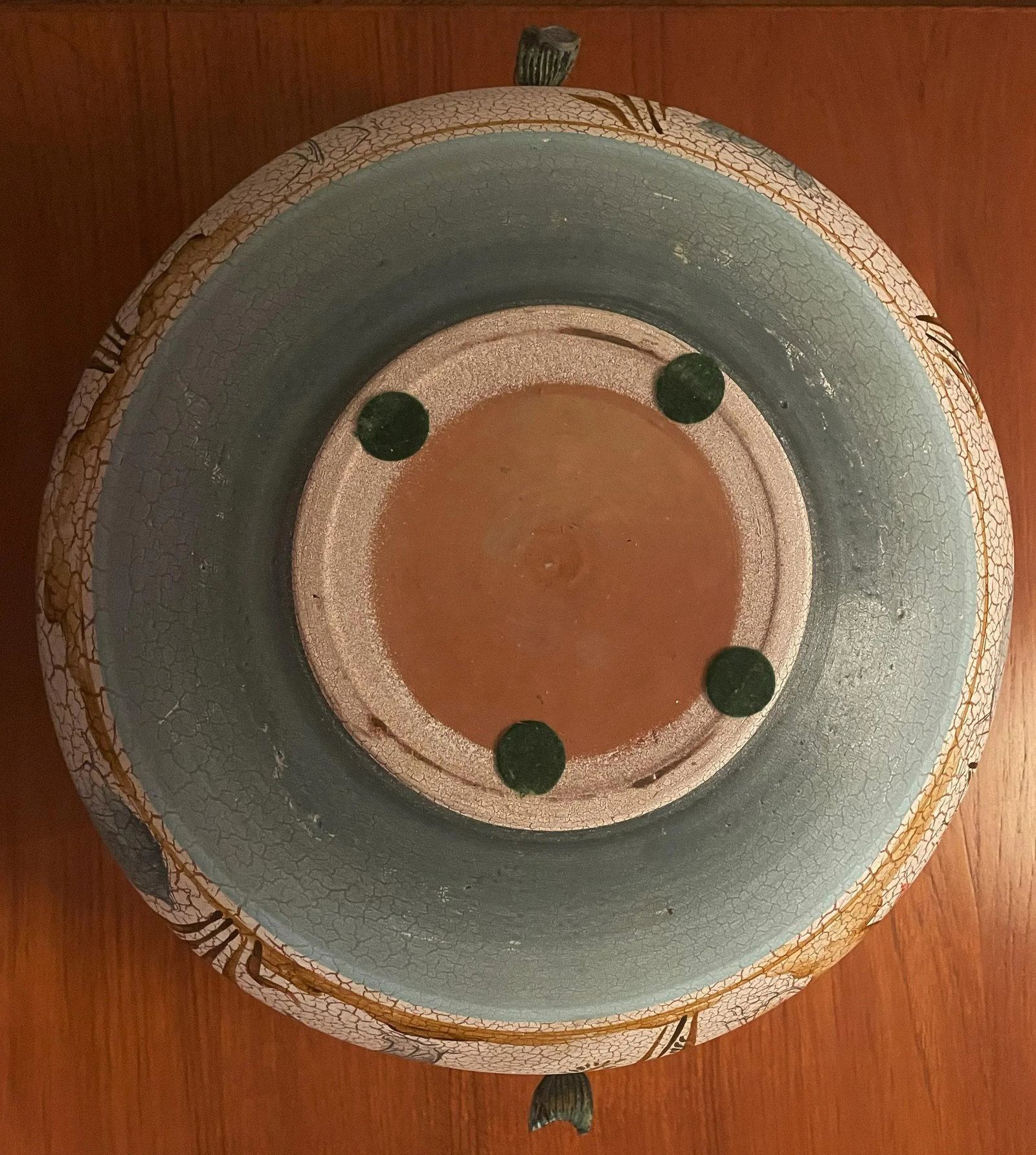Late 20th Century Hand-Made Greek Museum Vase Reproduction With Two Three-Dimensional Verdigris Dolp - 10