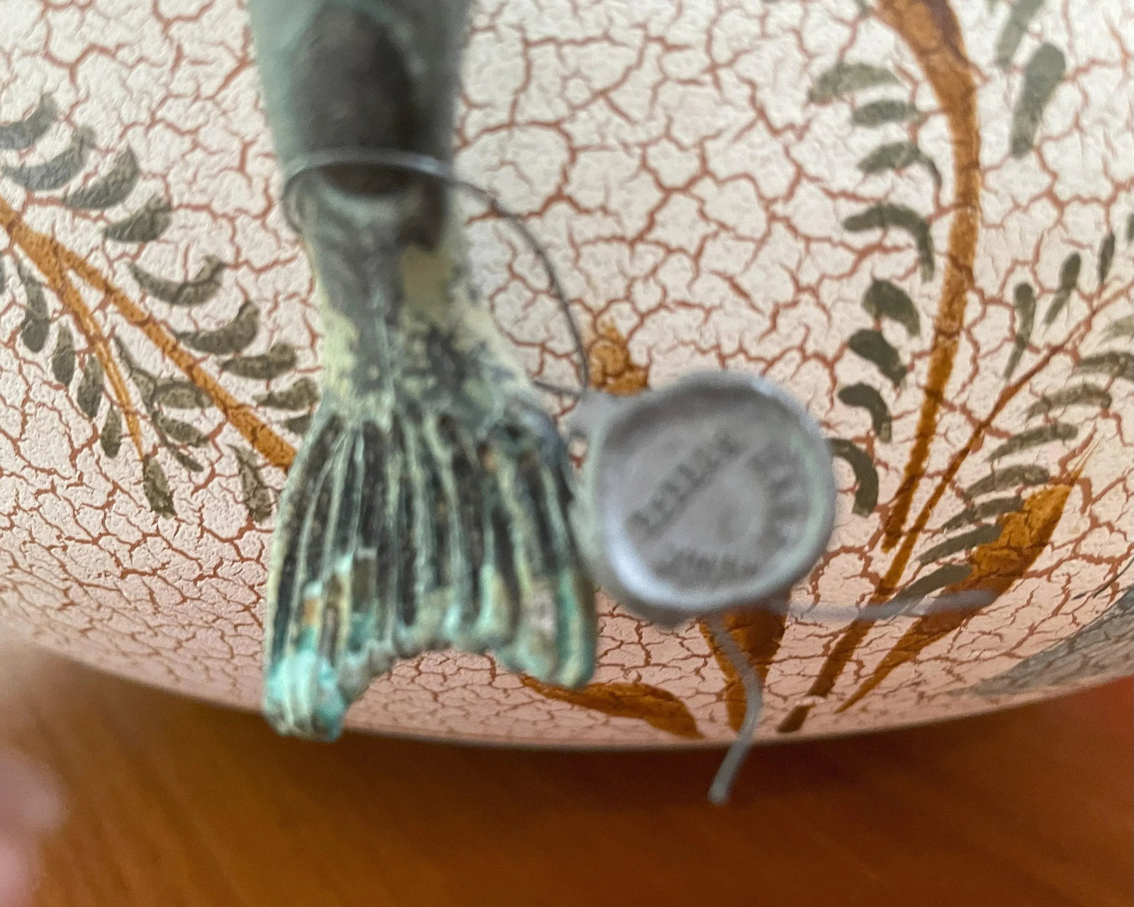Late 20th Century Hand-Made Greek Museum Vase Reproduction With Two Three-Dimensional Verdigris Dolp - 11