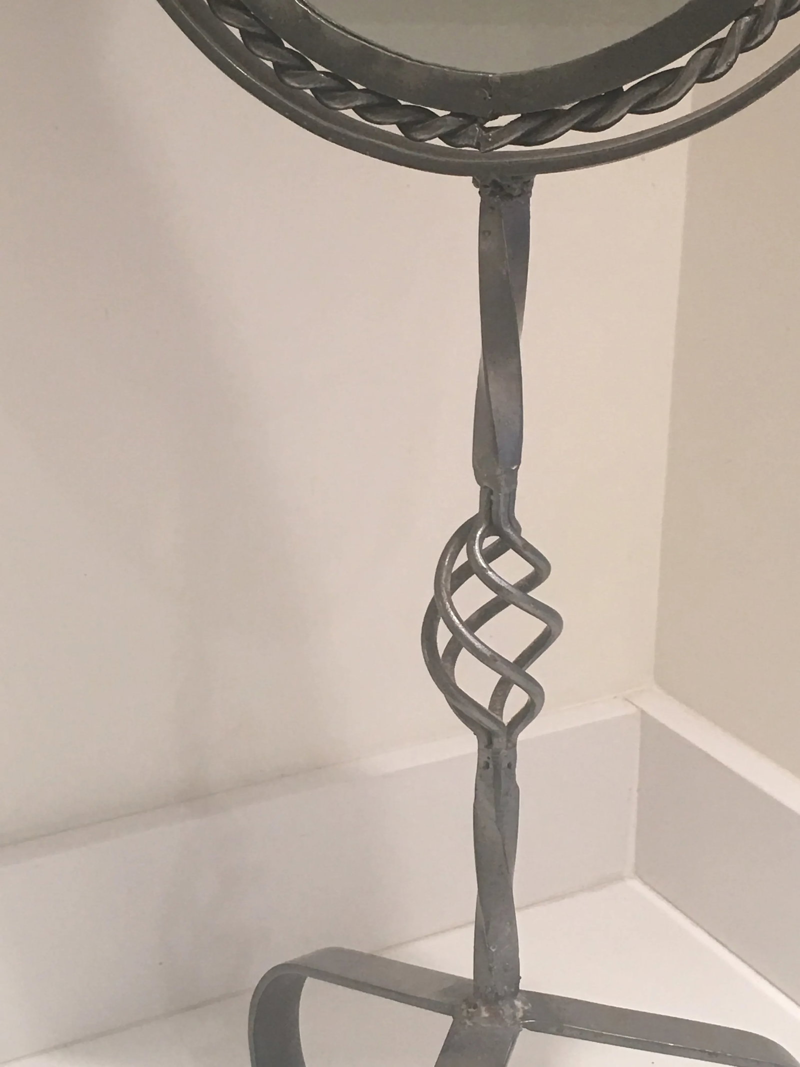 Late 19th Century Antique French Polished Steel Tripod Table Mirror - 4
