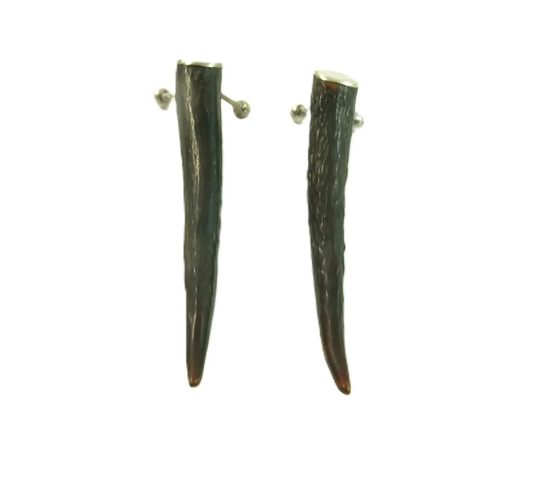 Late 19th Century English Horn and Silver Sterling Silver Knife Rests- Set of 2 - 4