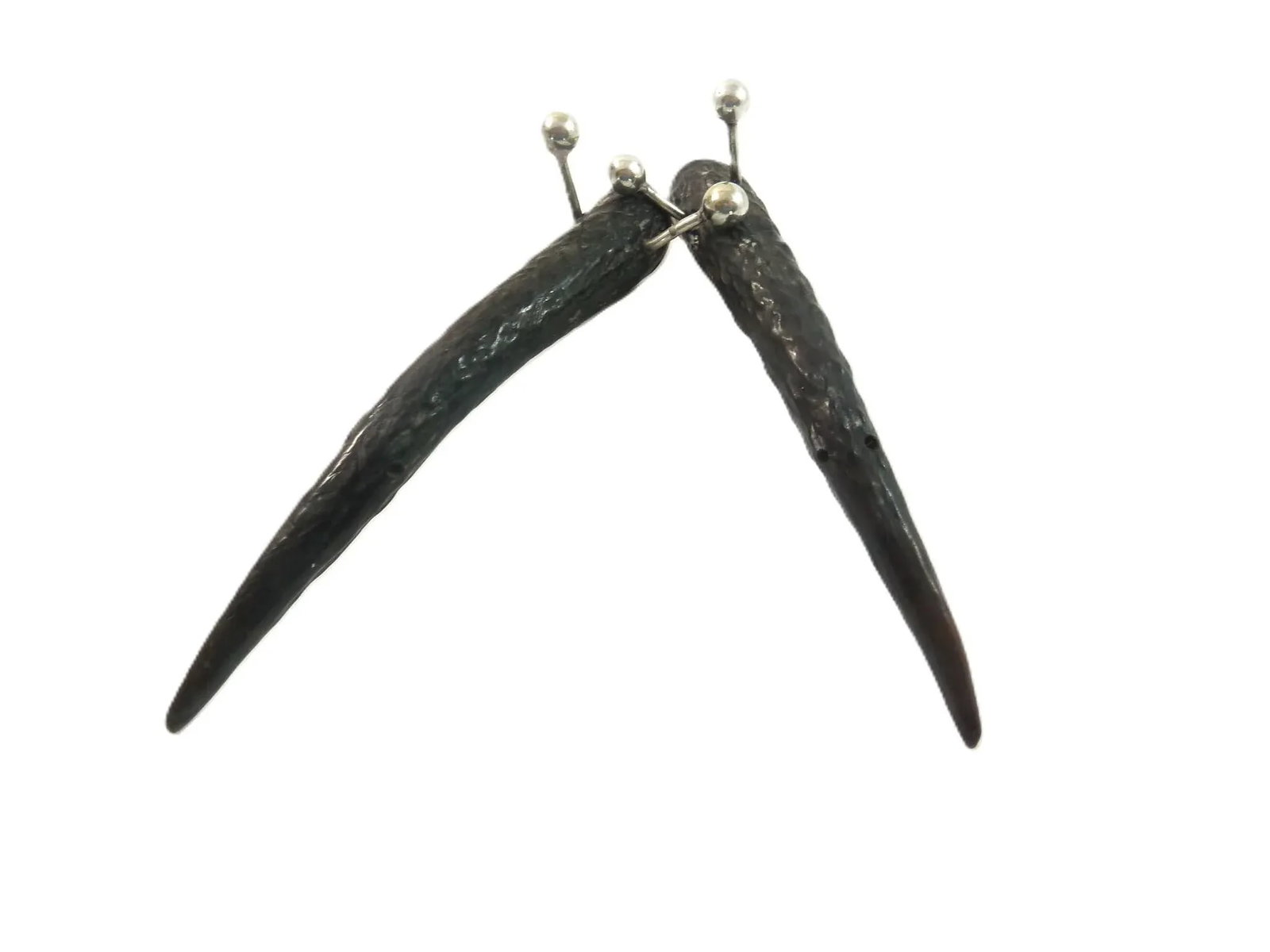 Late 19th Century English Horn and Silver Sterling Silver Knife Rests- Set of 2 - 7