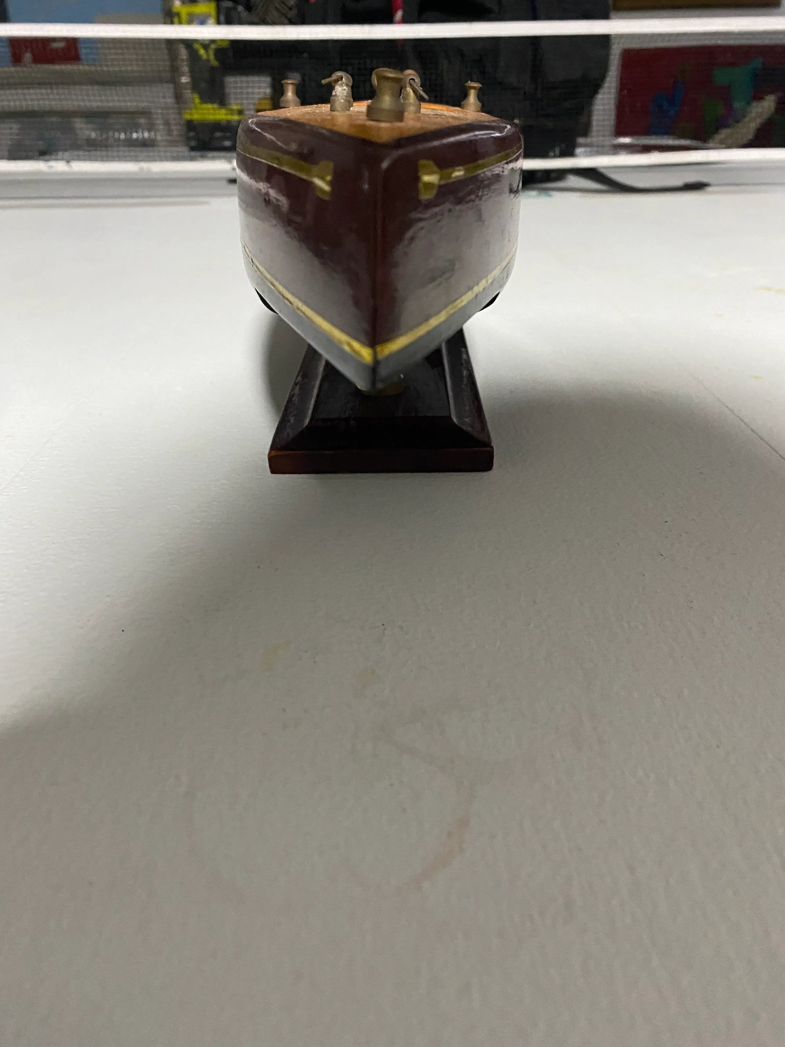 Vintage Wooden Model Boat - 11