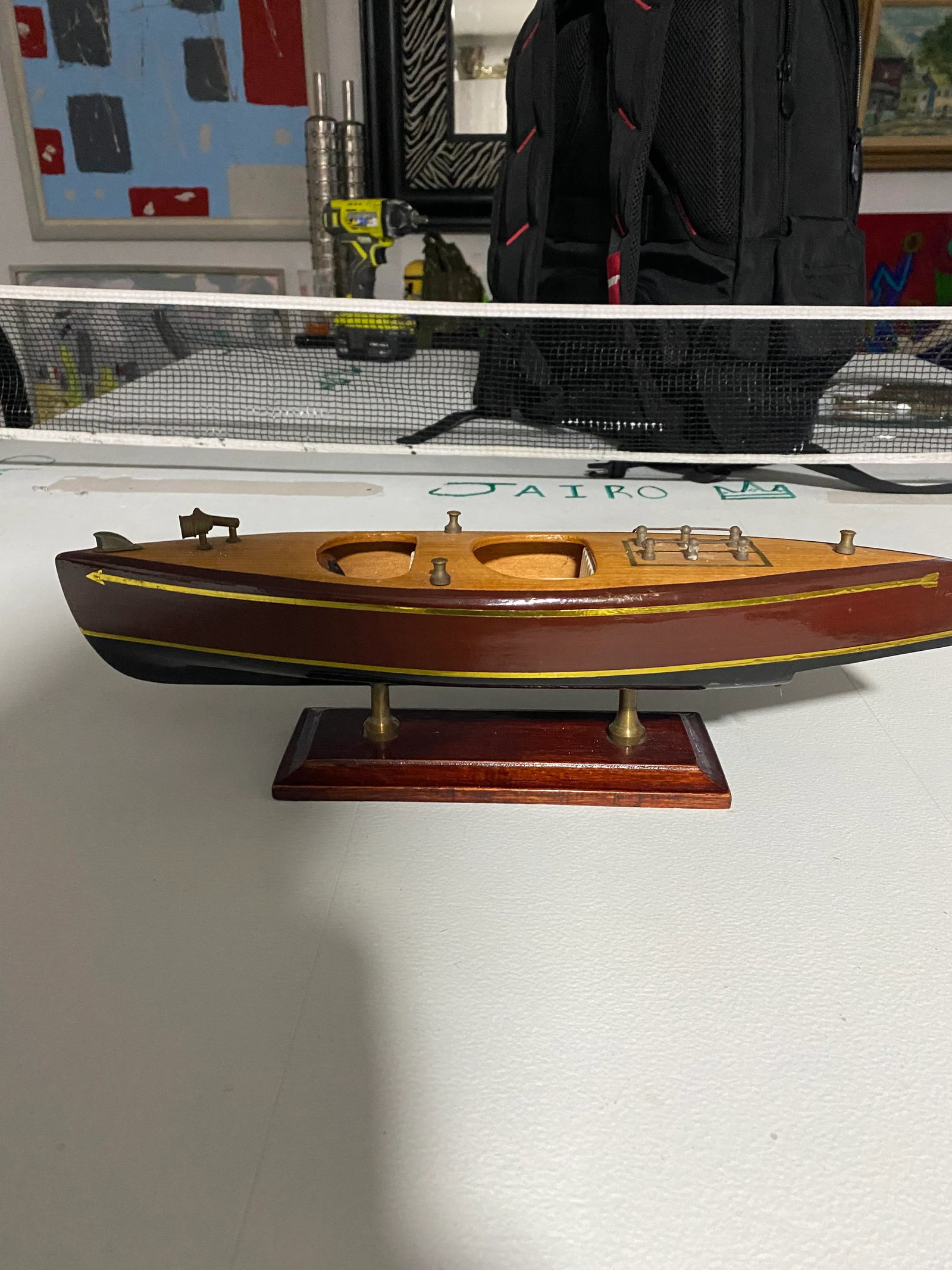 Vintage Wooden Model Boat - 6