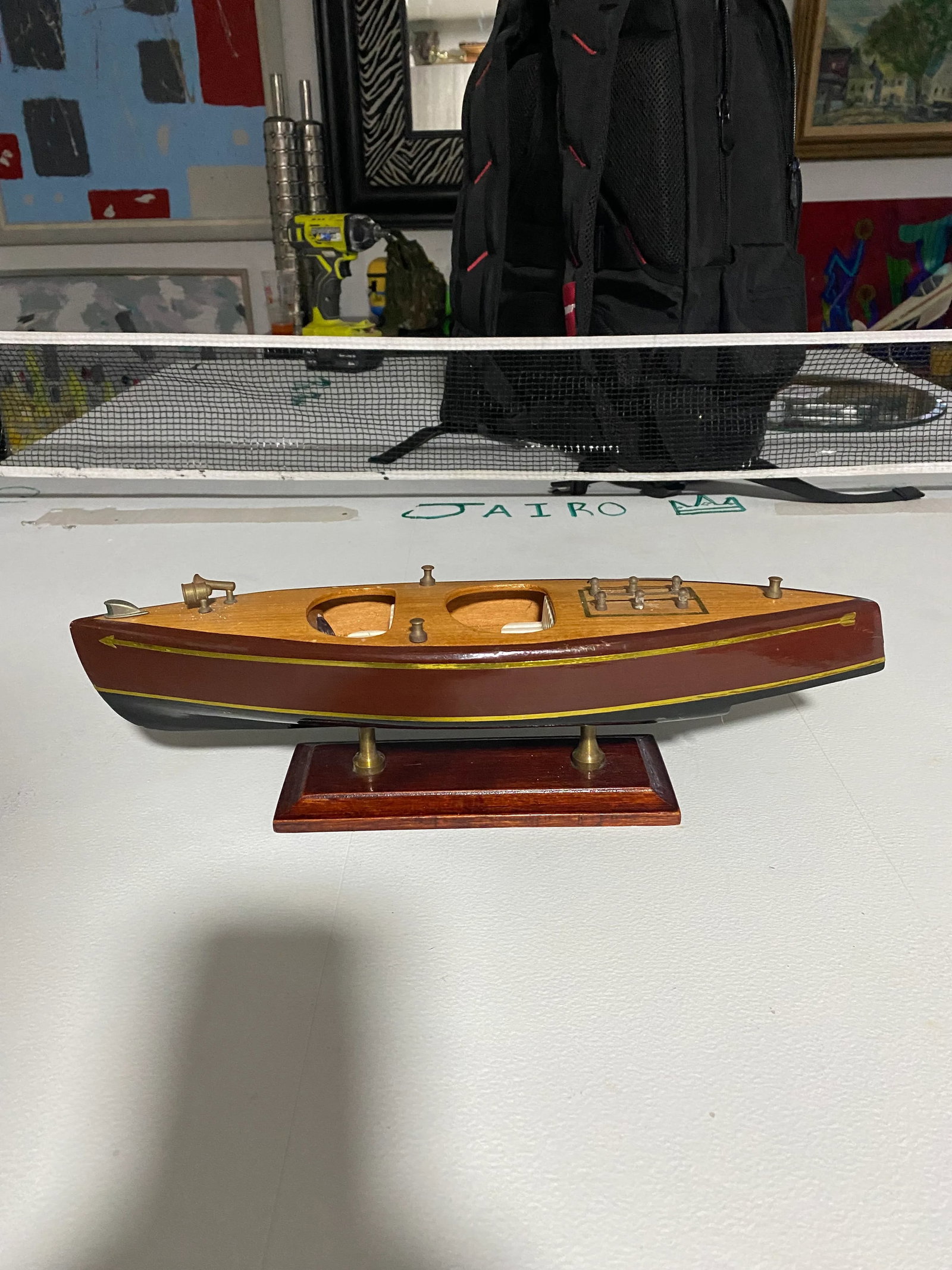 Vintage Wooden Model Boat - 7
