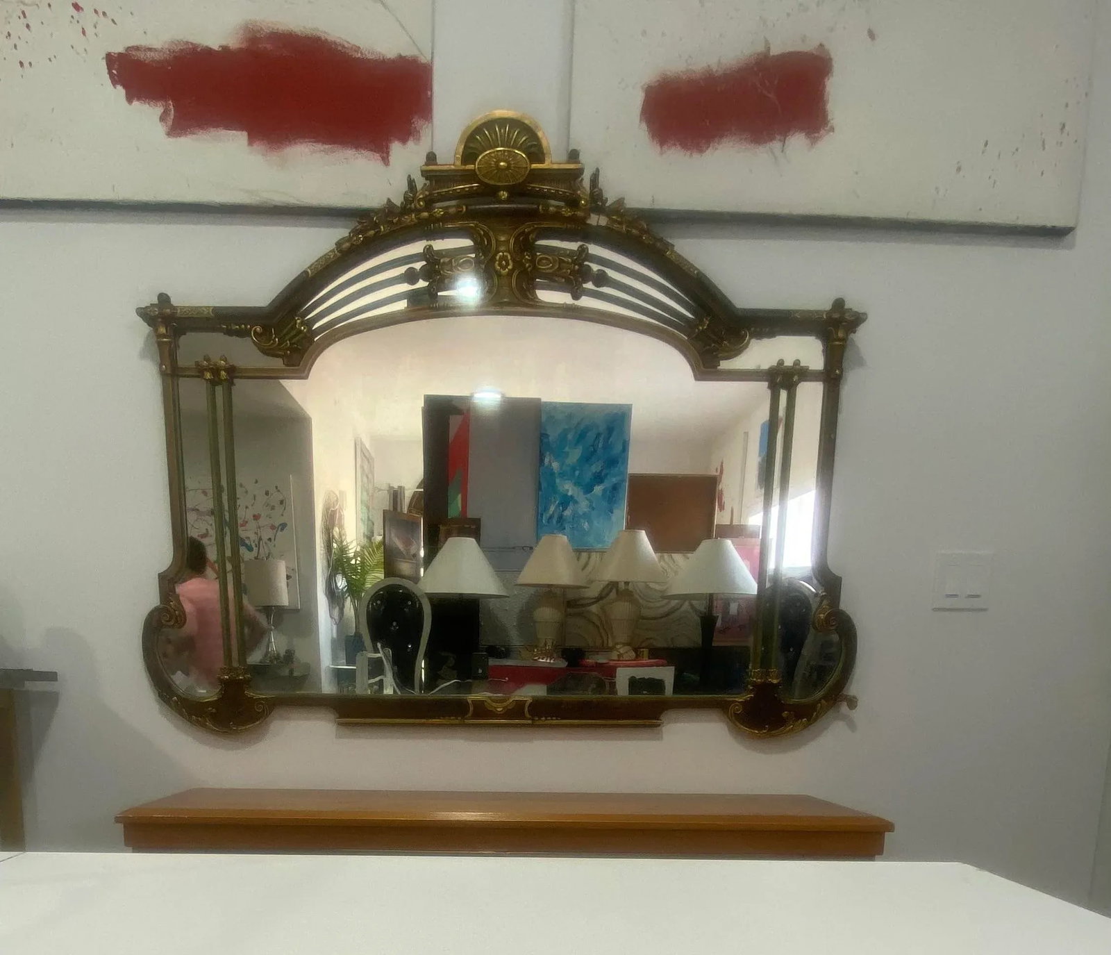 Antique Late 19th Century Belle Epoch Mirror - 2