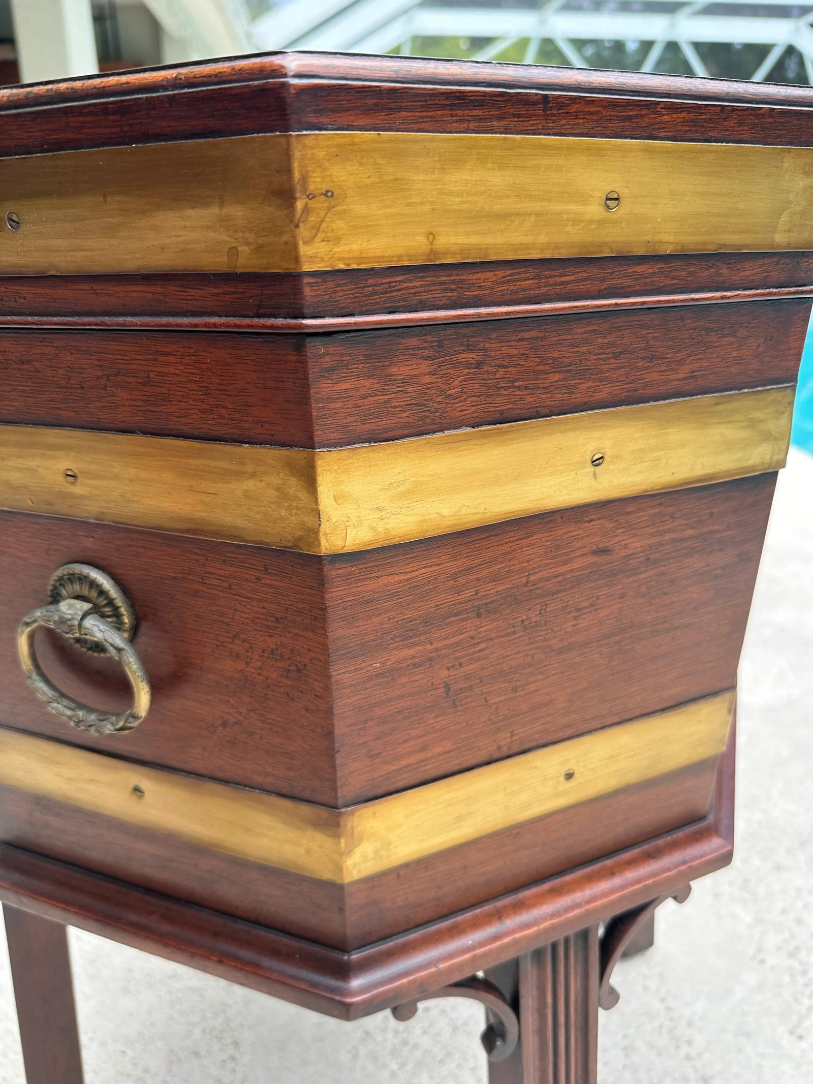 Mahogany Cellarette Wine Cooler Chippendale Style - 12