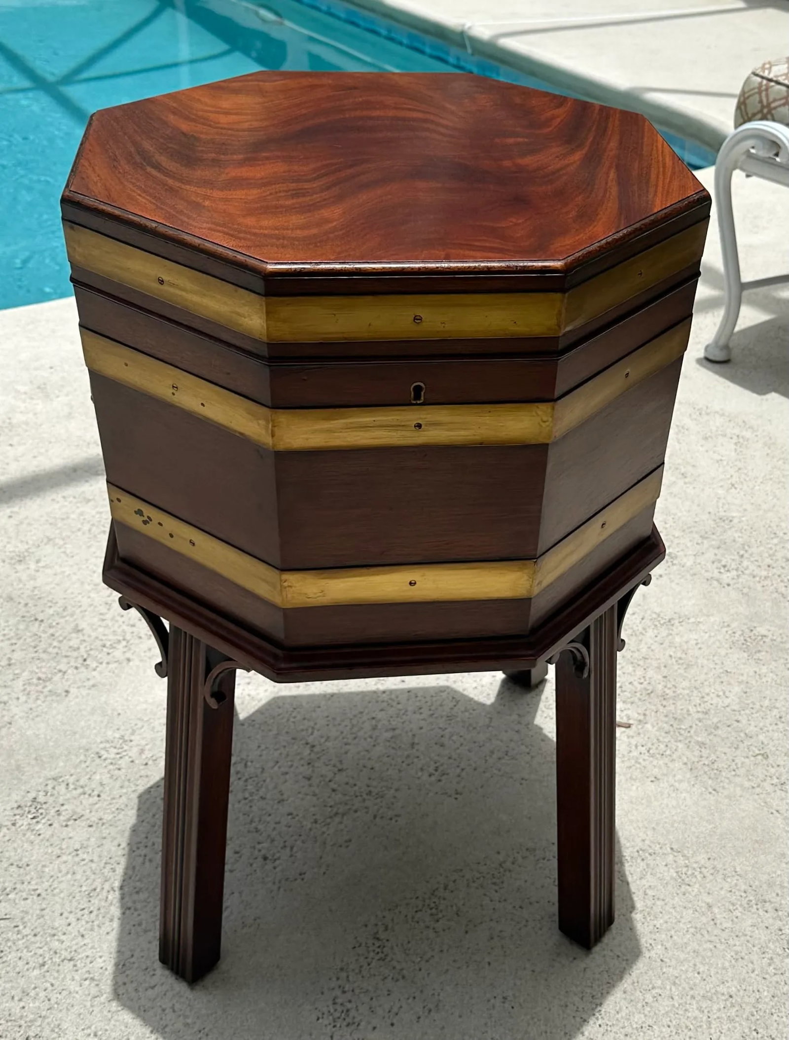 Mahogany Cellarette Wine Cooler Chippendale Style - 3