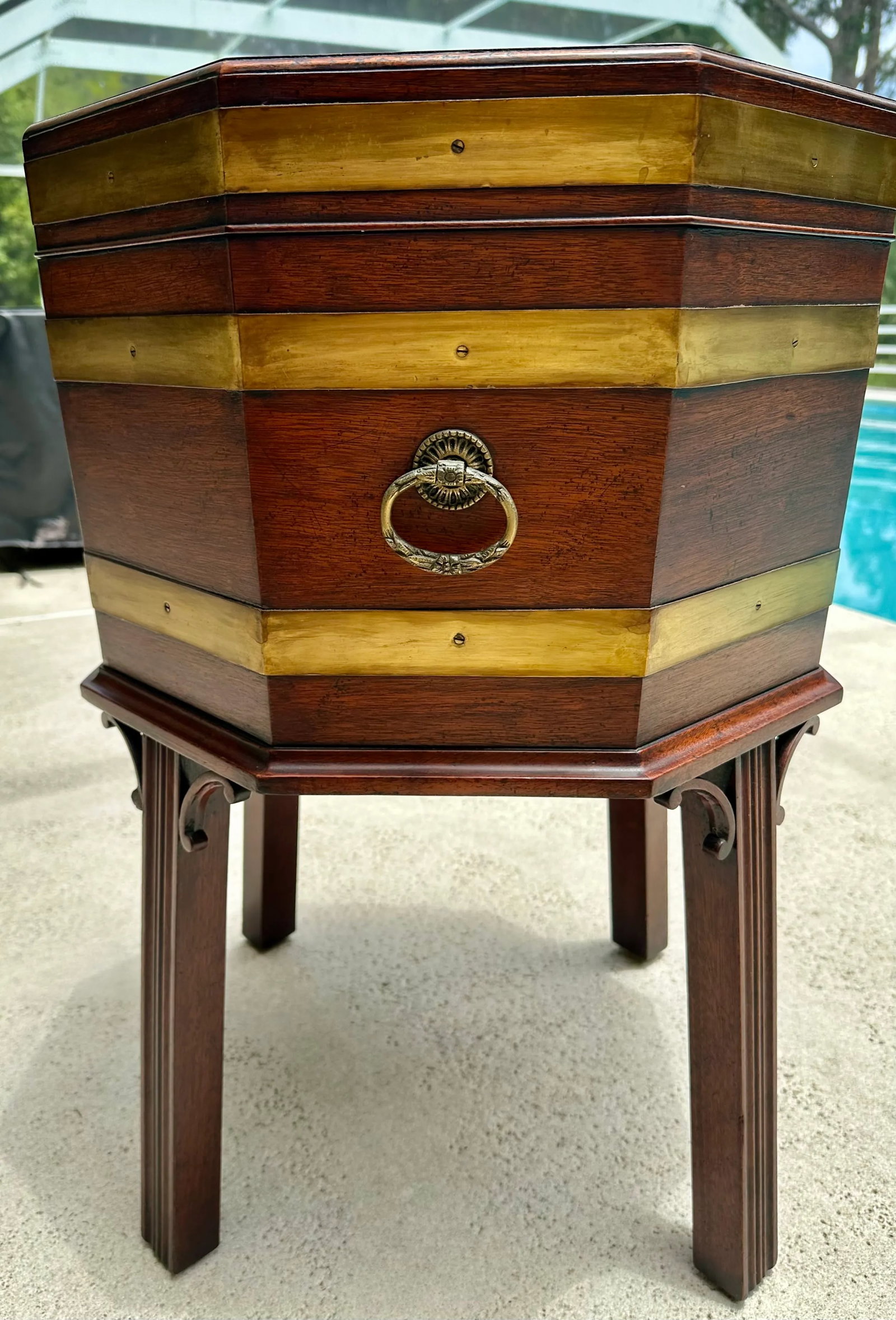 Mahogany Cellarette Wine Cooler Chippendale Style - 8