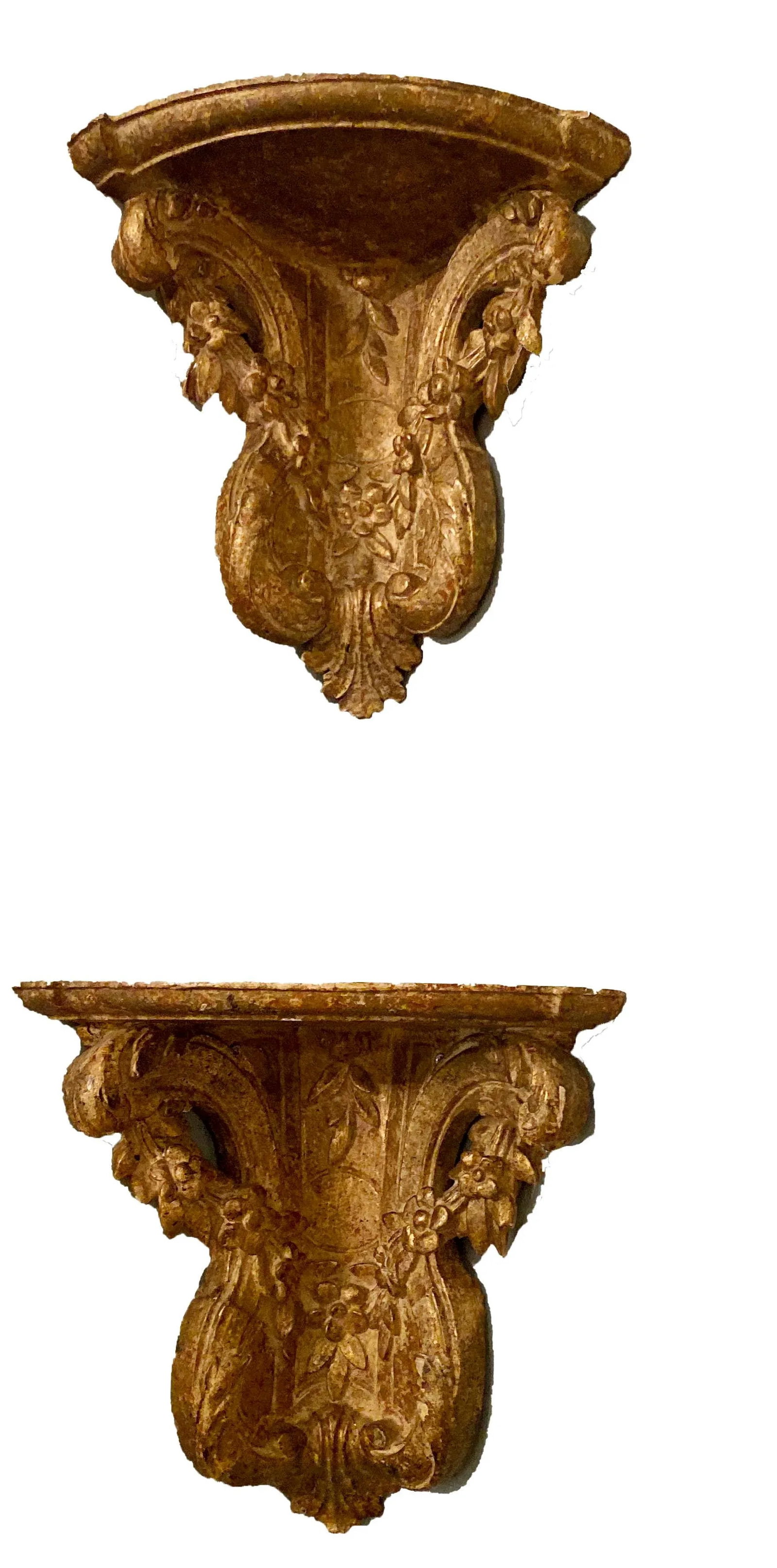 19th Century Vintage Gilt Corner Brackets- a Pair - 2