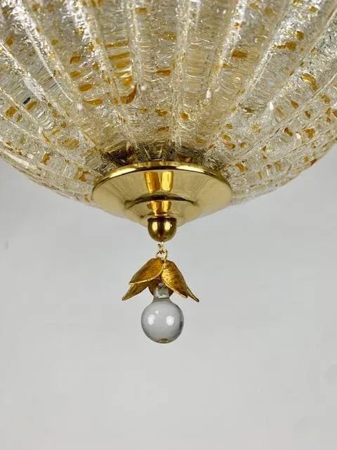 Vintage Venetian Glass 3 Tiered Pendant Light With 5 Lights - 5