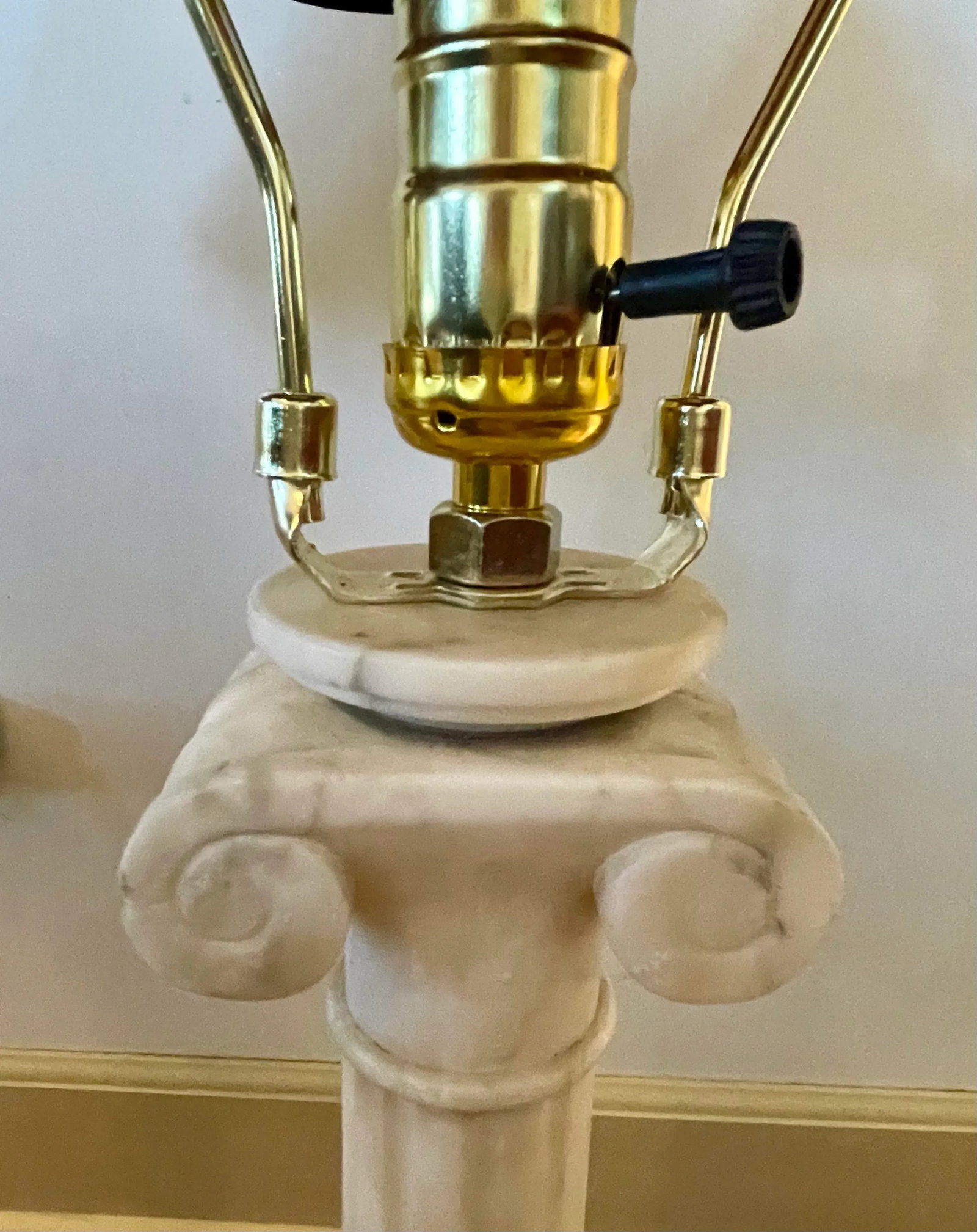 Early 20th Century Alabaster Column Lamp - a Pair - 6