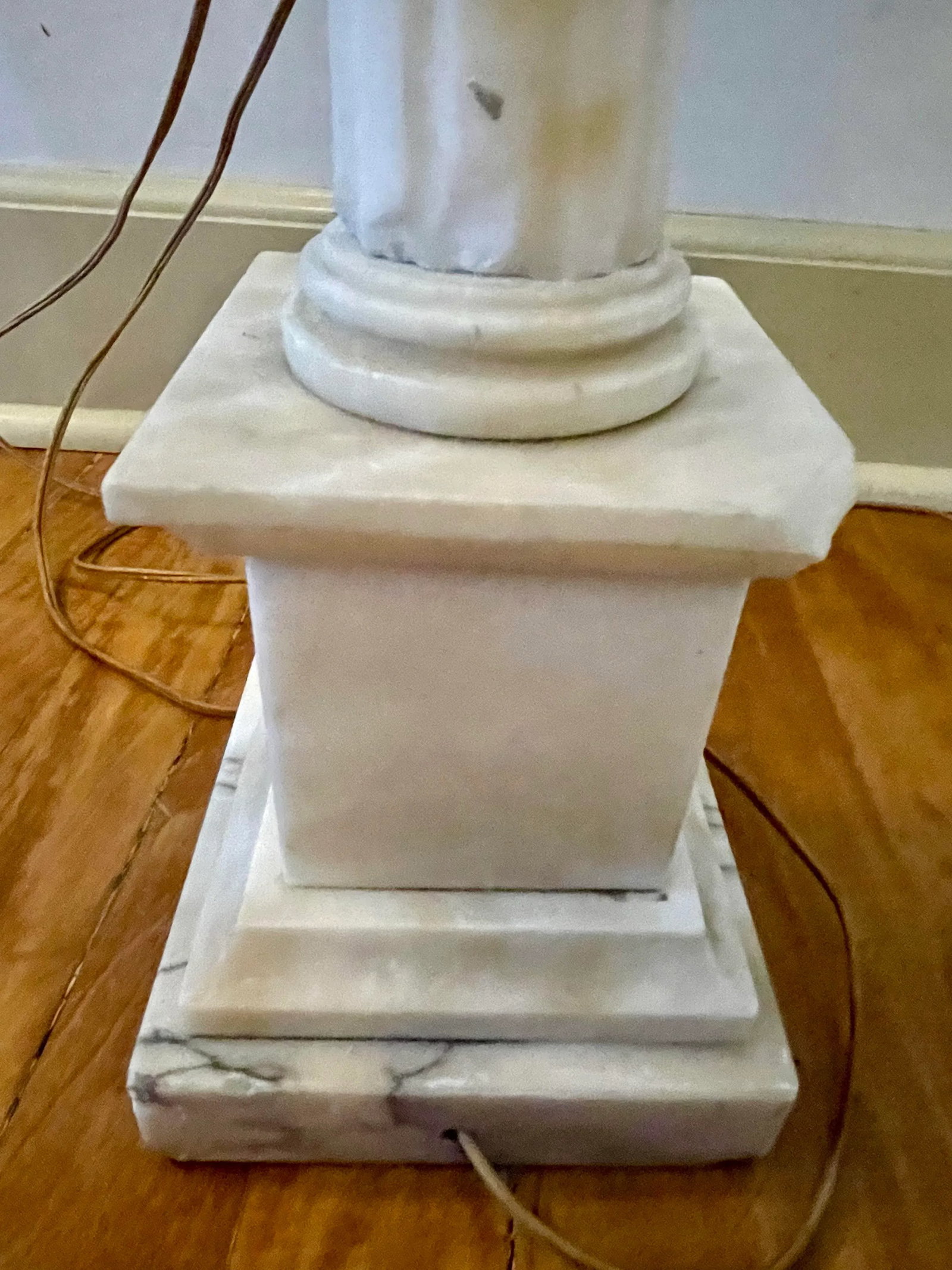 Early 20th Century Alabaster Column Lamp - a Pair - 9