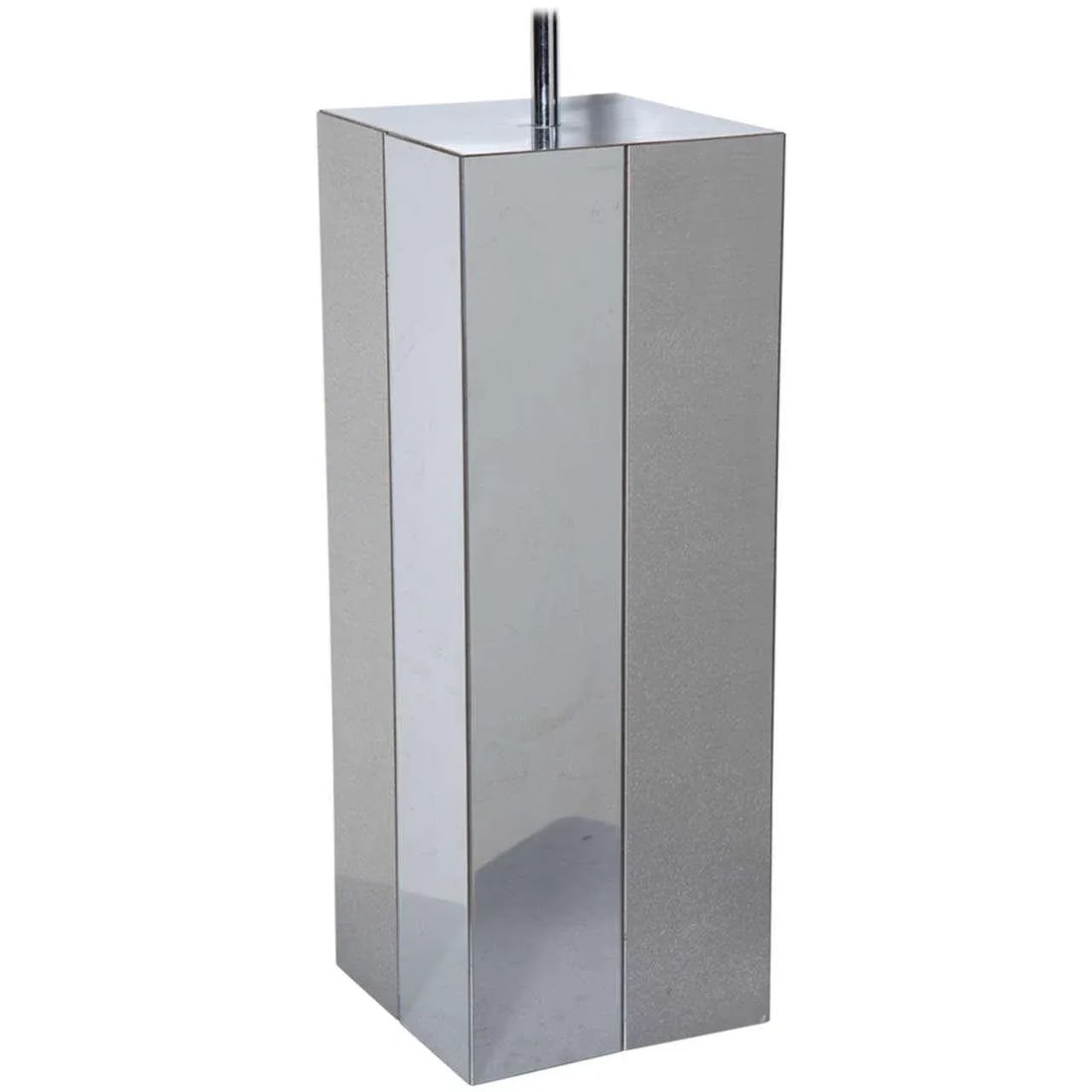 Paul Evans Brushed Aluminum and Polished Steel "Cityscape" Table Lamp, 1970's - 2